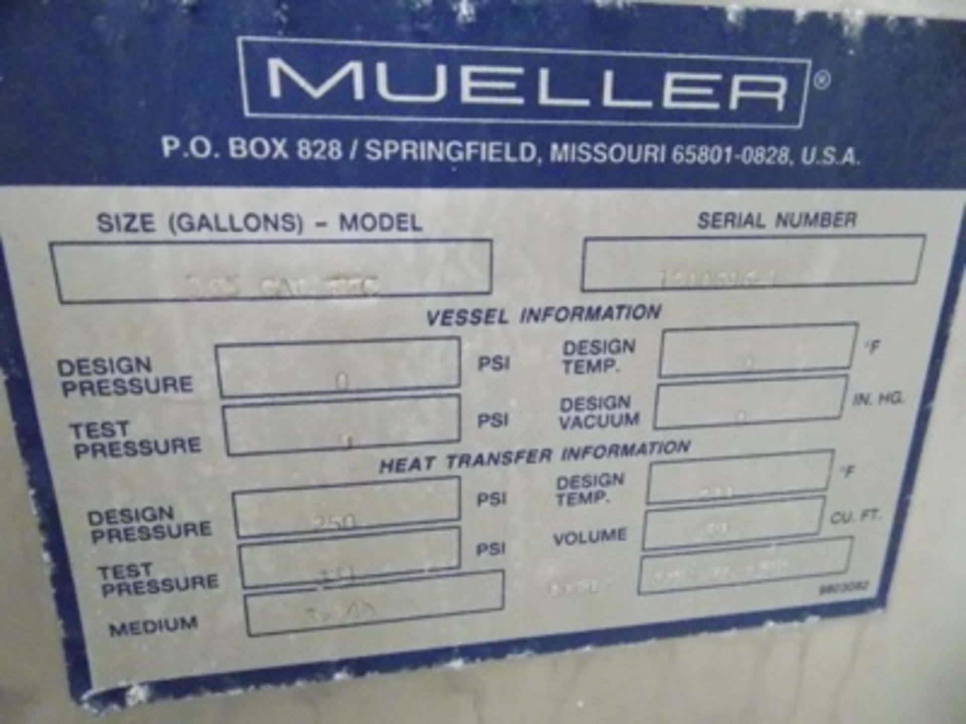 Mueller Chiller 165 Gal. mod. FECNNIN-023112 Cold Water Recirculation System, - Image 7 of 7