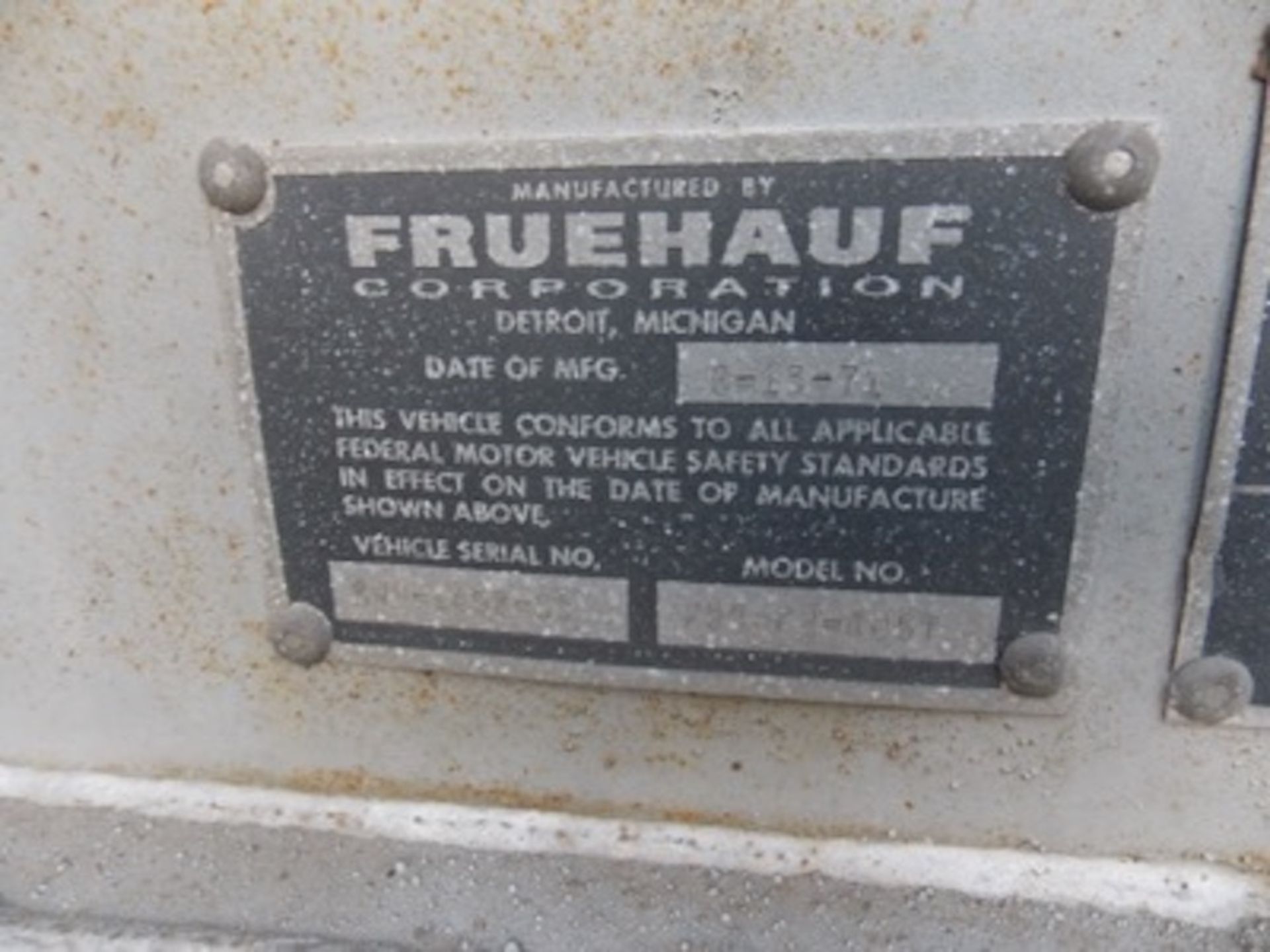 (1971) Fruehauf 40' Van, 2-Axle Trailer (No Contents) S/N SWN-1402-03 (NO TITLE - STORAGE ONLY) - Image 3 of 6