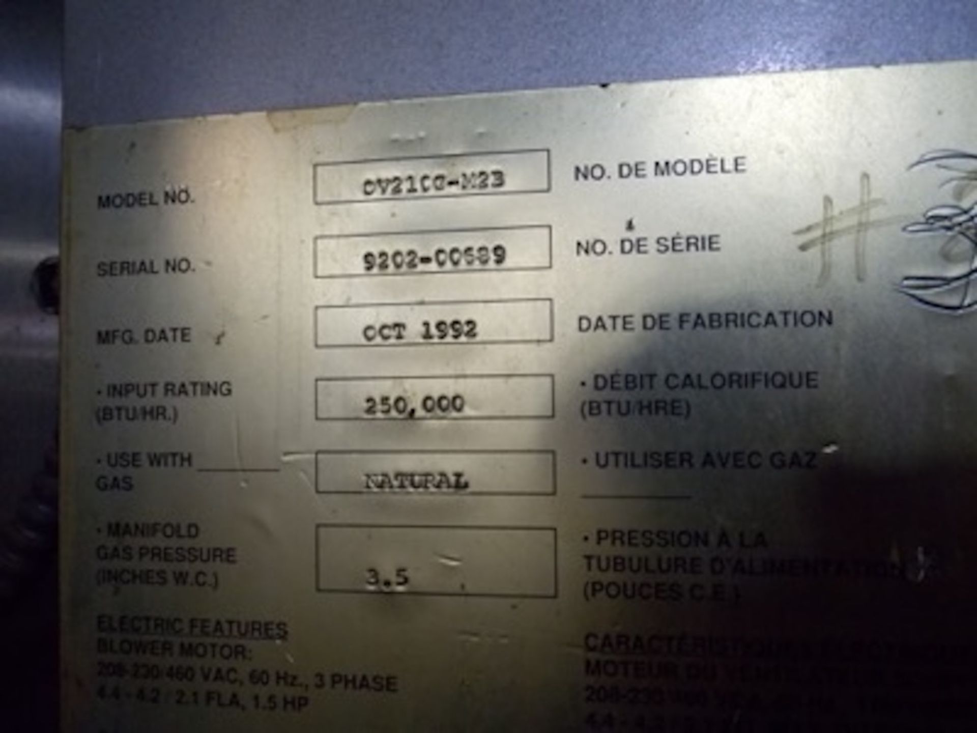 Baxter Rotary Rack Gas Oven 4'x4'x6'Tall Inside Size, 8'x6'x8.5' Tall Outside Size, mod. OV210G-M2B, - Image 4 of 5