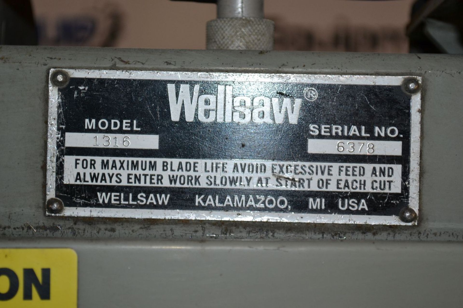 Wellsaw 1316S Swivel 13″ x 16″ Swivel Miter Head Horizontal Band Saw - Image 5 of 14