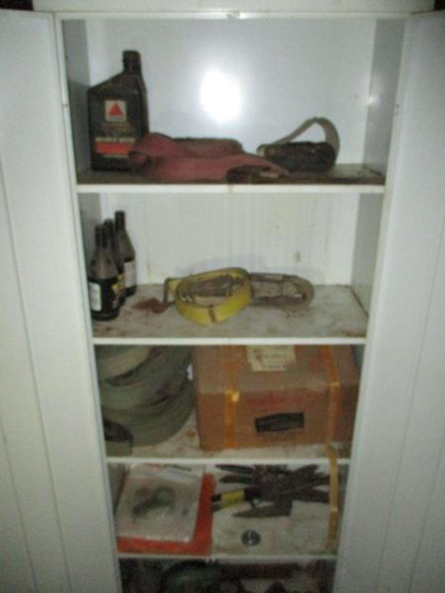 Cabinet, White Metal, 2 Door w/ Contents - Image 2 of 4