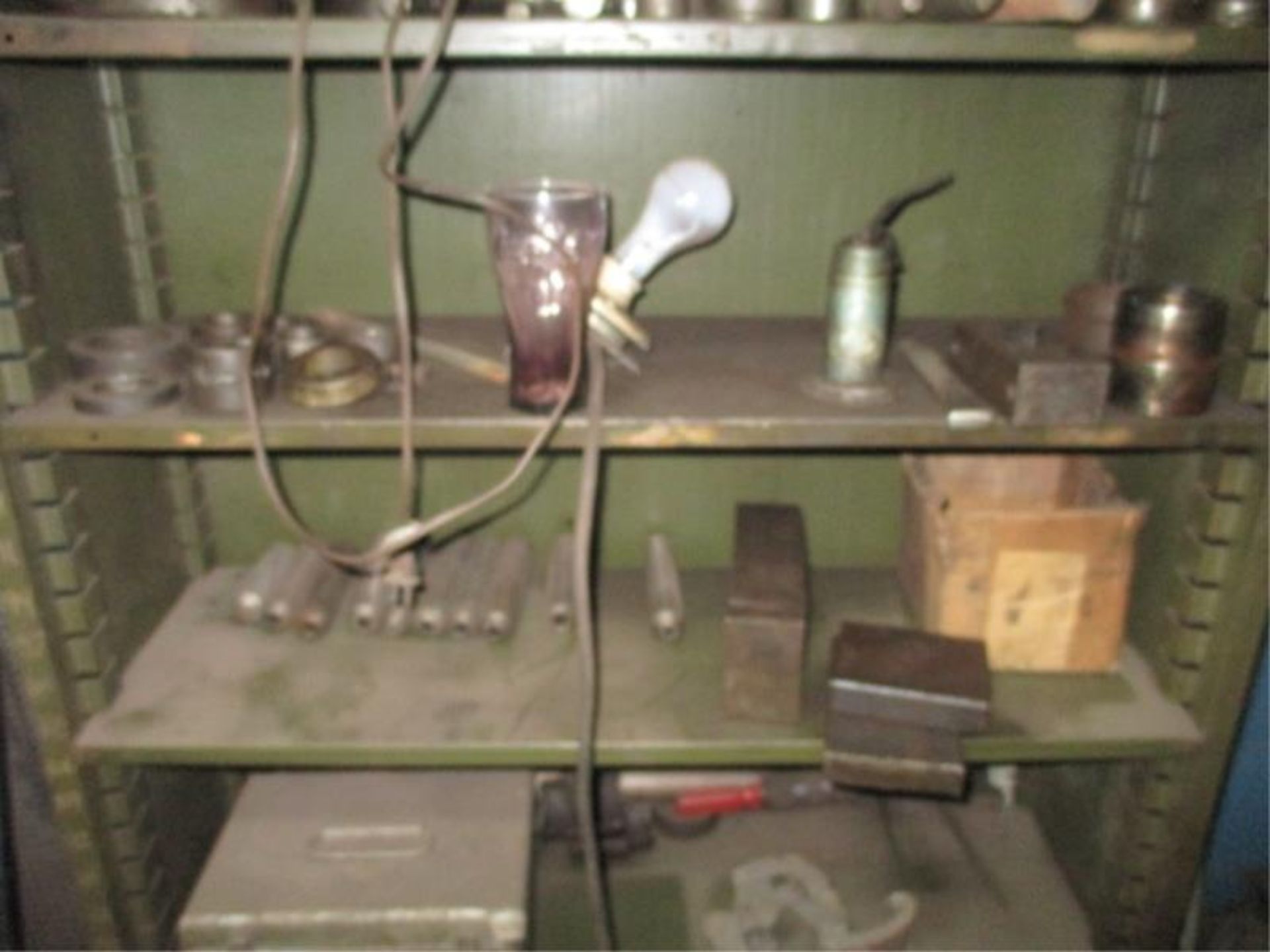 Metal Shelving Unit with Contents Incuding Reemers, Punches, Mchine Vise etc - Image 5 of 9