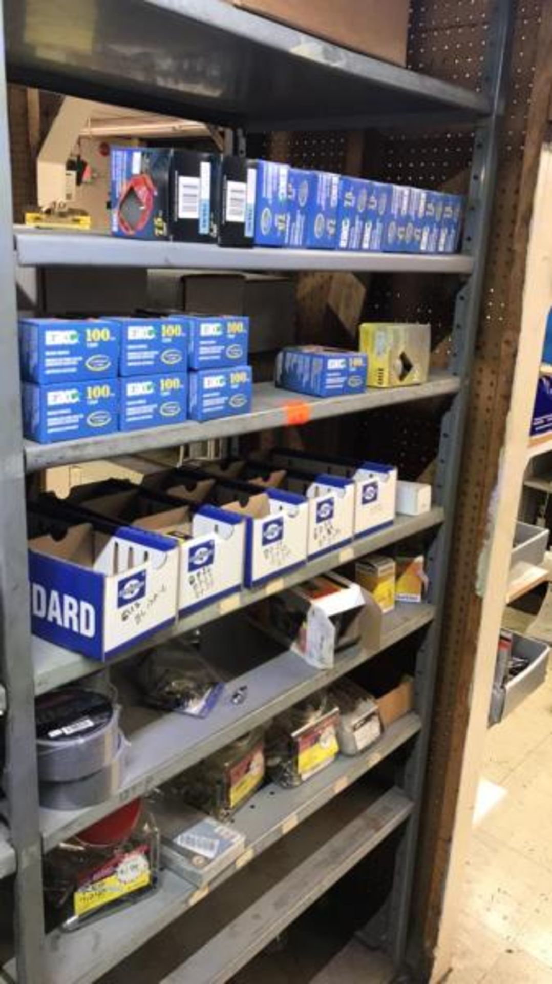 (6) Shelf of bulbs, Flashers, Duct Tape, Tire Plug (6) Shelf of bulbs, Flashers, Duct Tape, Tire