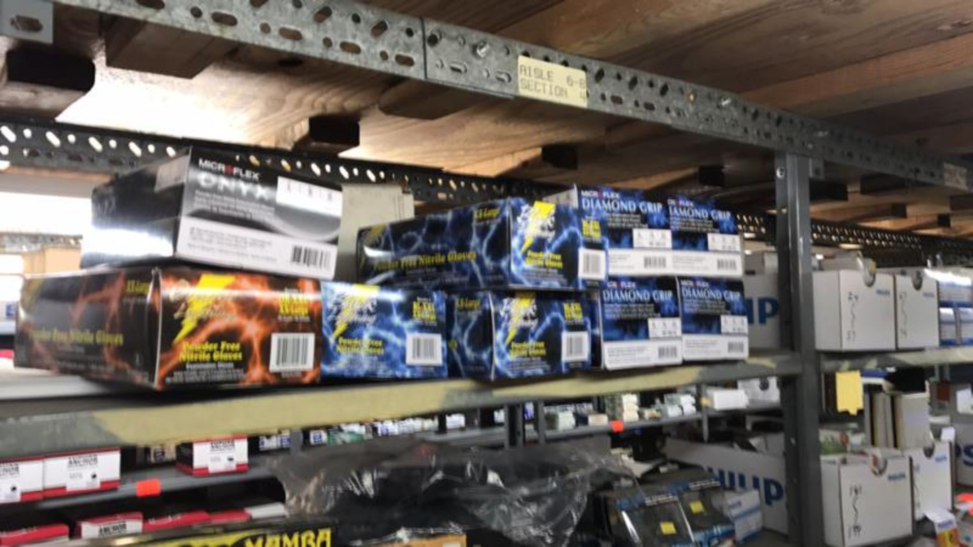 (6) Shelf of Gloves, Bulbs, Light RepairKits, (6) Shelf of Gloves, Bulbs, Light RepairKits, Dust - Image 2 of 6