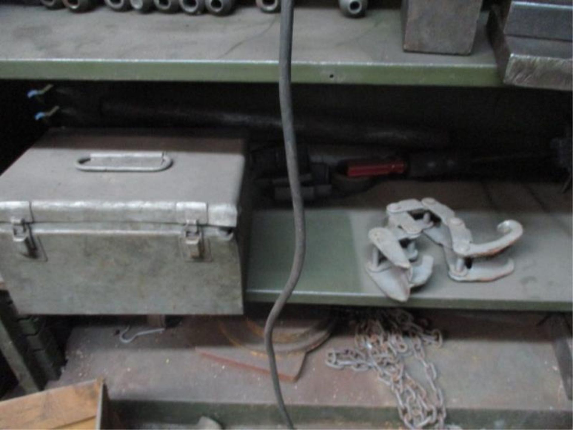 Metal Shelving Unit with Contents Incuding Reemers, Punches, Mchine Vise etc - Image 3 of 9