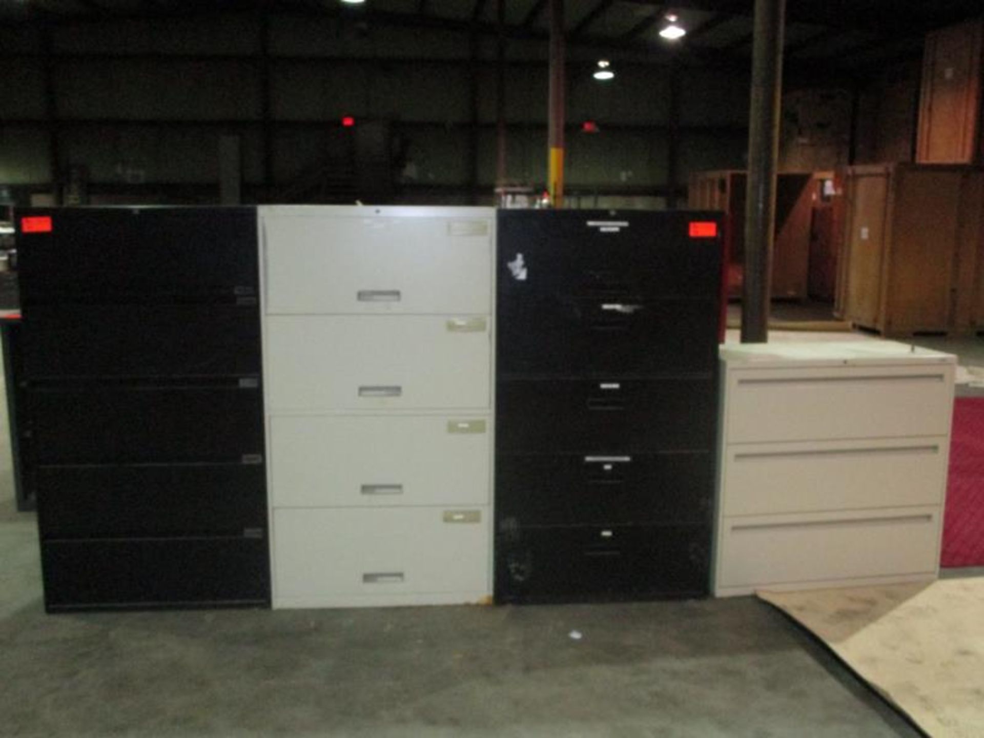 (4) Lateral Metal File Cabinets w/ 3 - 5 Drawers