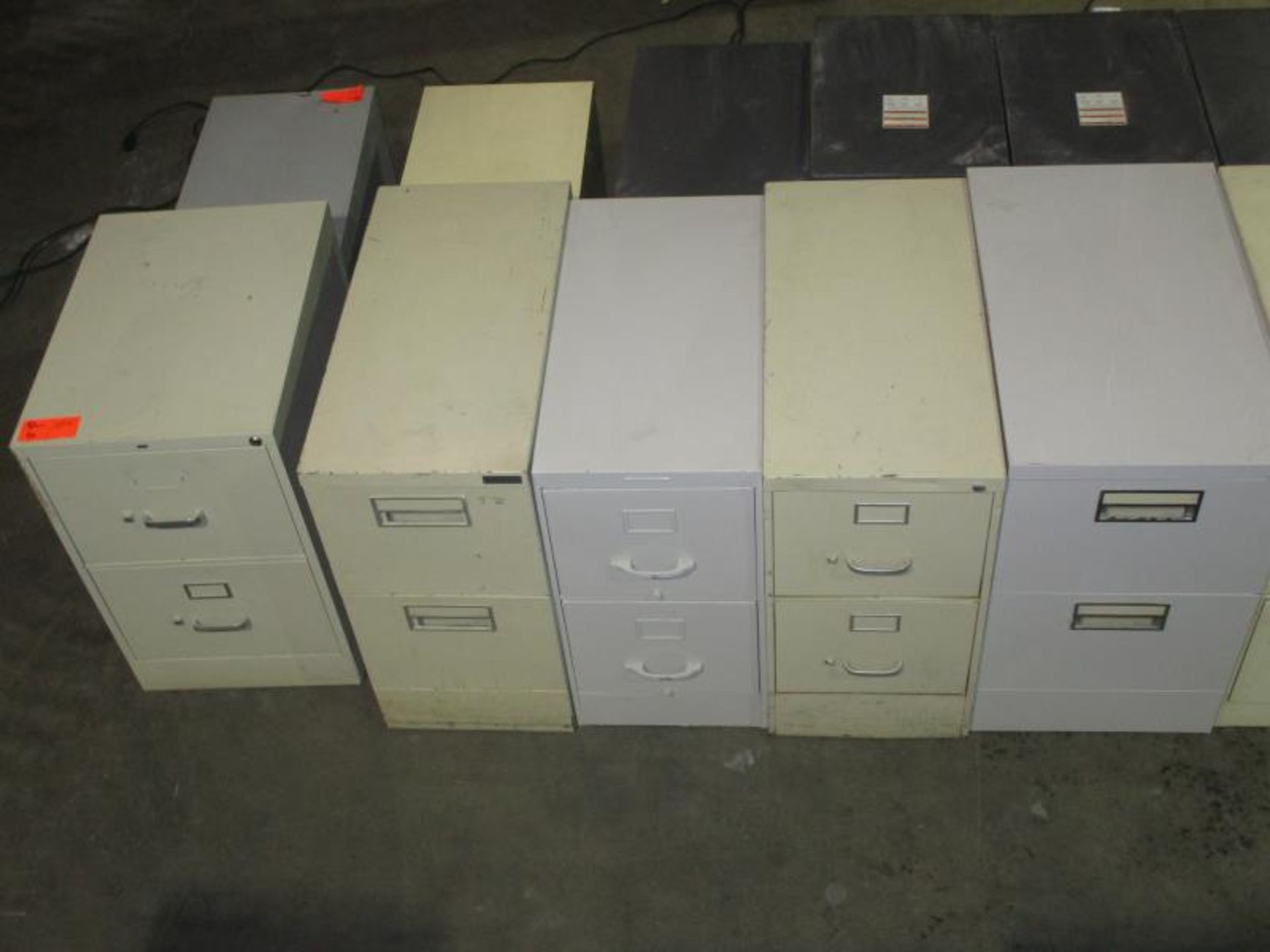 (10) Metal Filing Cabinets, w/ 2 - 3 Drawers, Assorted Colors, Sizes, Brands Assorted Colors, Sizes, - Image 2 of 3