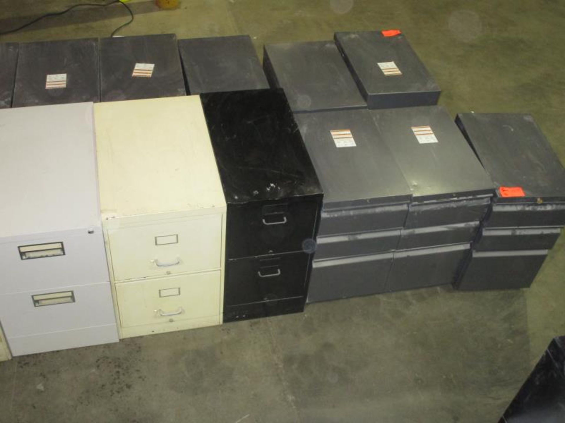 (10) Metal Filing Cabinets, w/ 2 - 3 Drawers, Assorted Colors, Sizes, Brands Assorted Colors, Sizes, - Image 3 of 3