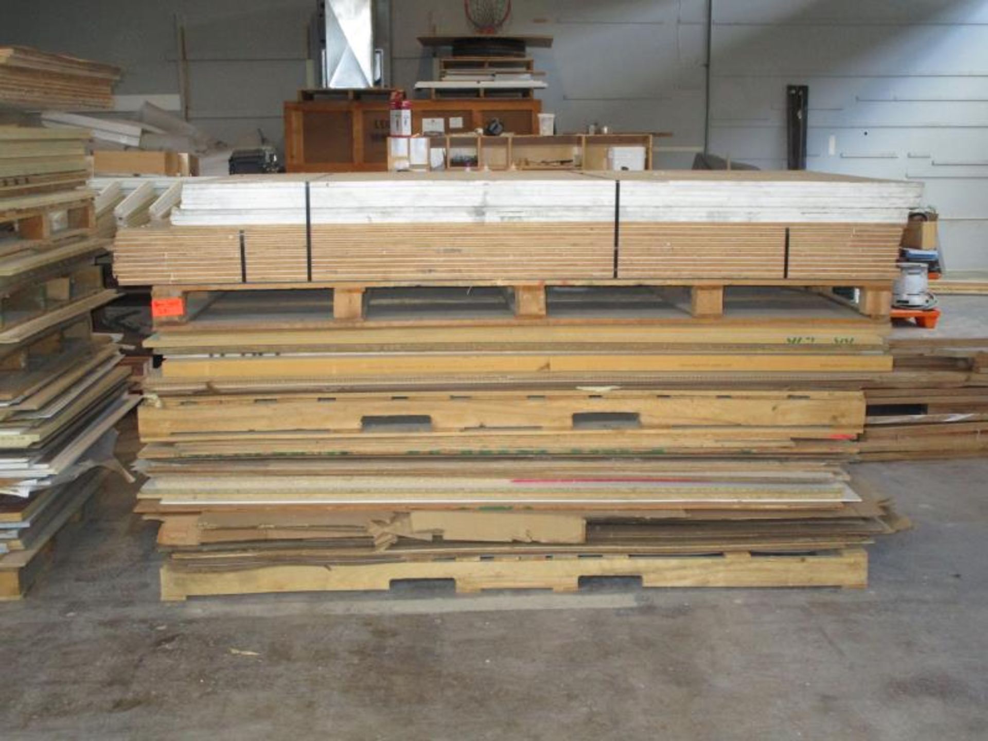 Lot - (45+) Asst. Styles of Plywood Sheets, Etc., Appears to Be Mostly 4 x 8, Diff Thicknesses Etc.,