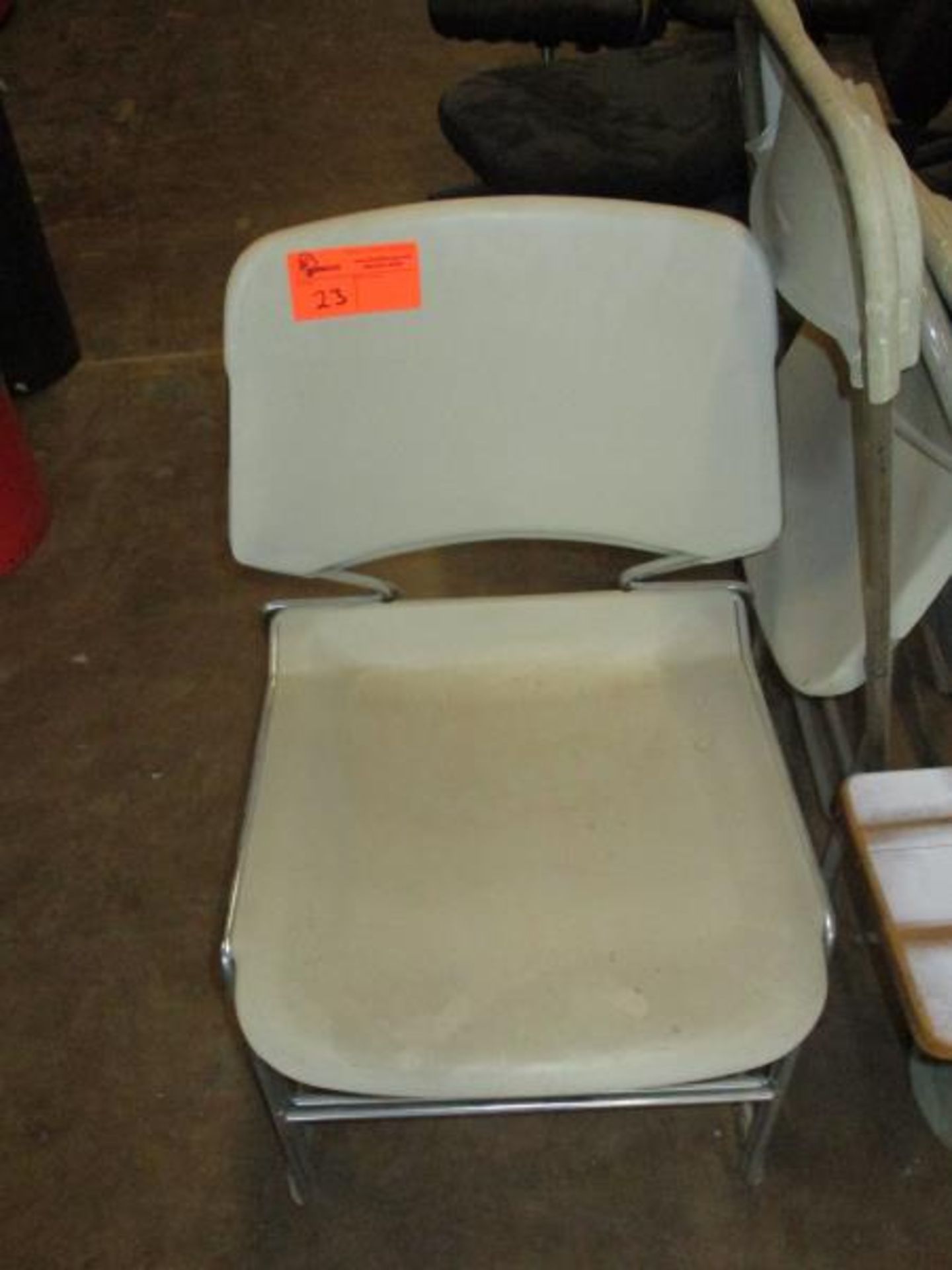 Lot - (3) Folding Chairs,(2) Stackable Chairs w/ Plastic Seat / Back, Metal Frame, (2) Bar - Image 2 of 4