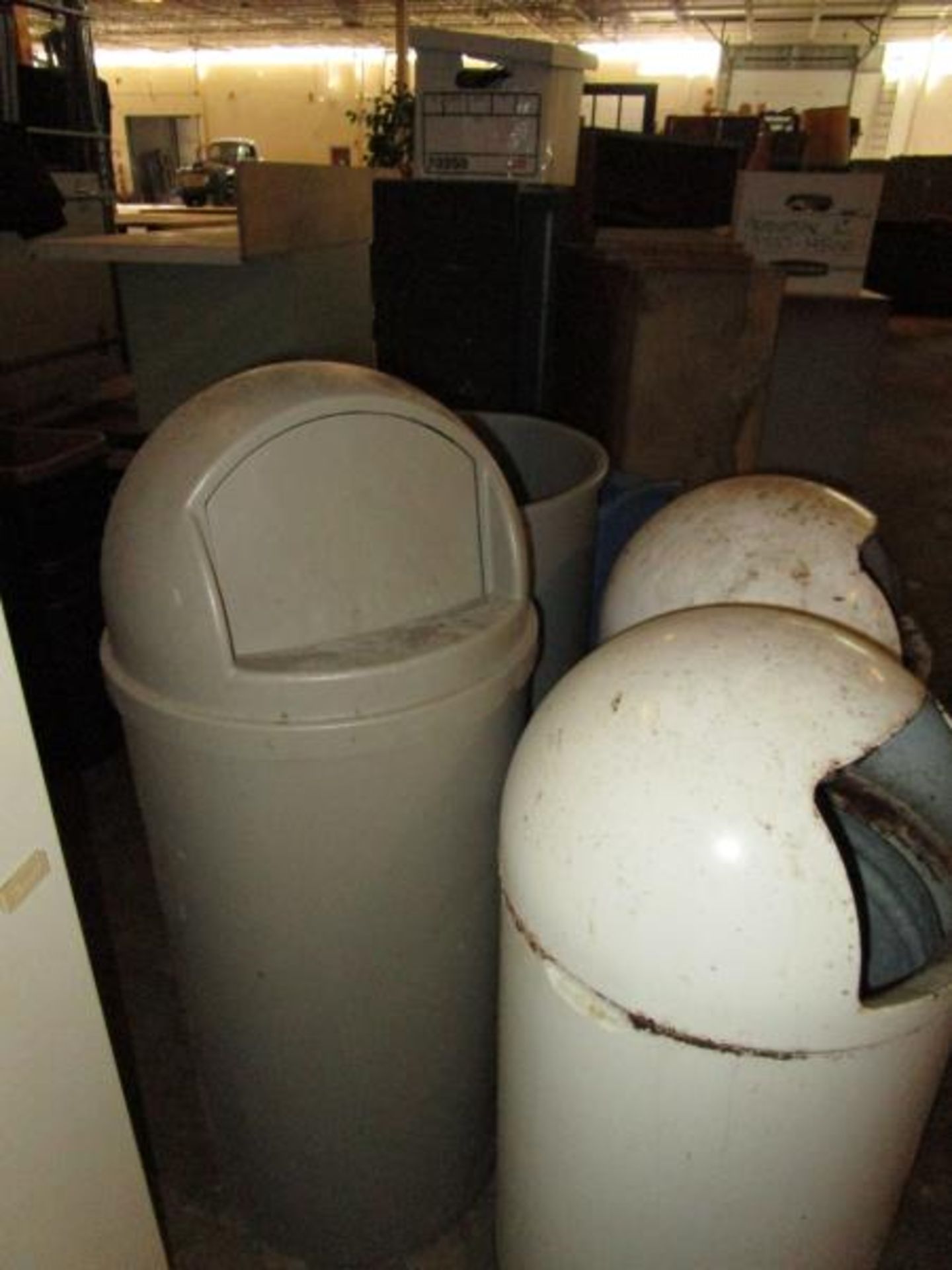 (7) Assorted Garbage Cans - Metal & Plastic - Image 4 of 5