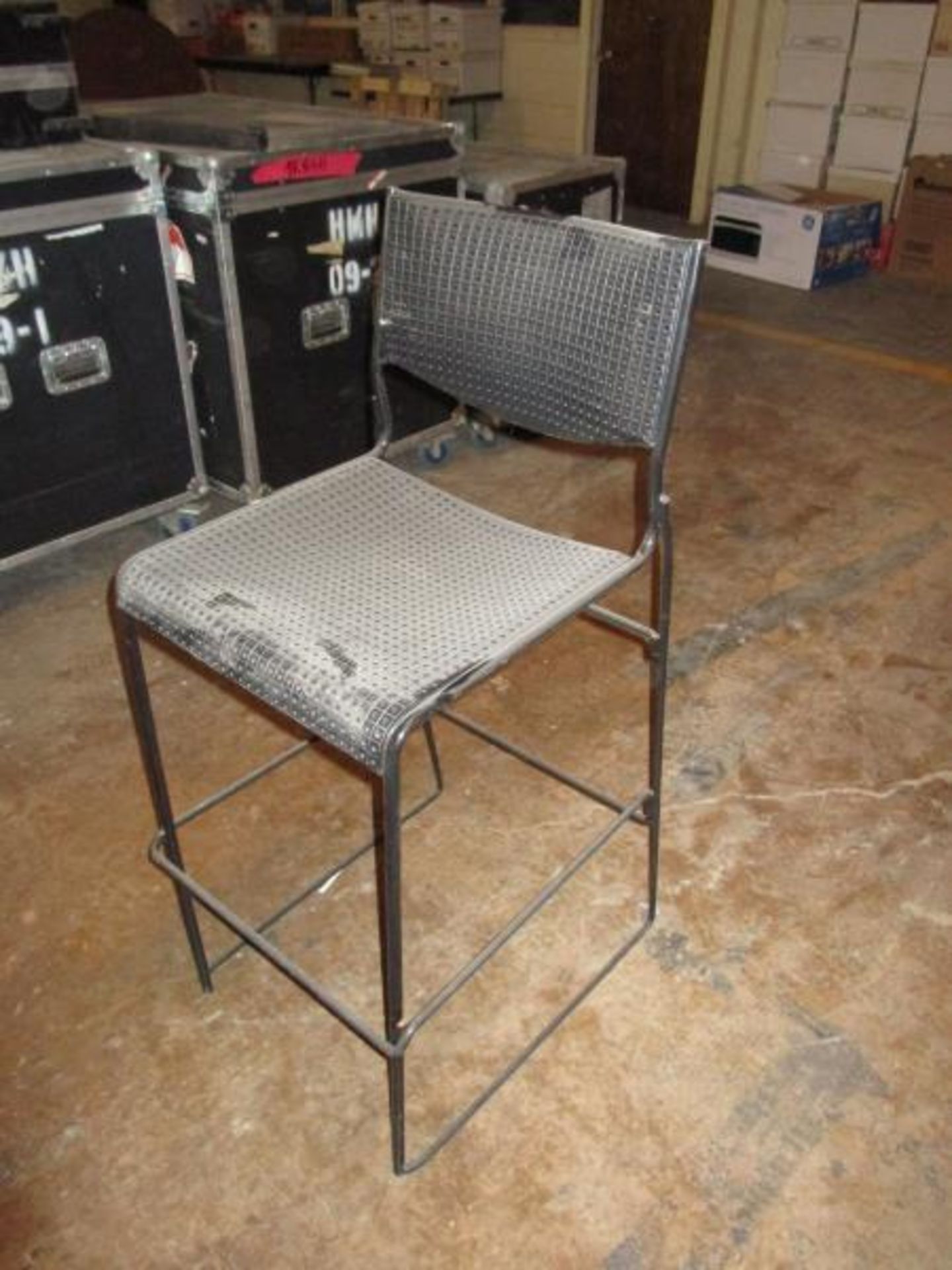 (9) Bar Stool Style Chairs -Armless, Wafer Plastic Seat, Back & Metal Frame, By Shelby Williams - Image 3 of 3