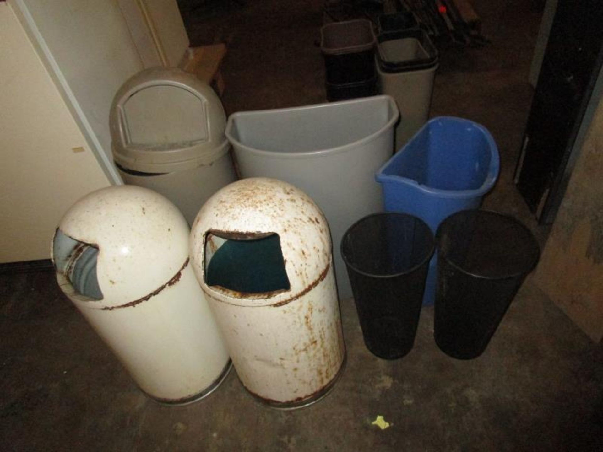 (7) Assorted Garbage Cans - Metal & Plastic