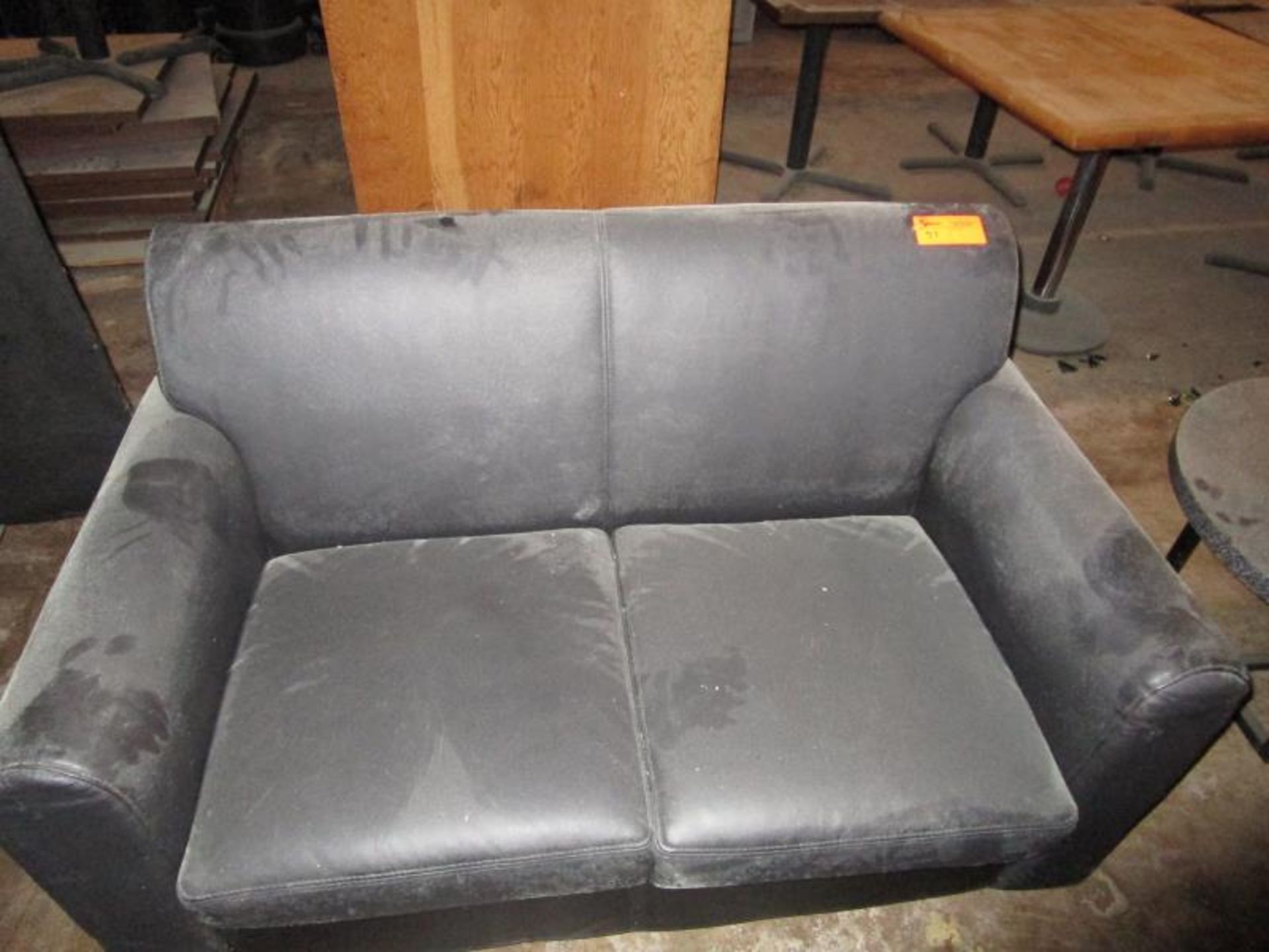 Black Vinyl Love Seat - 2 Section