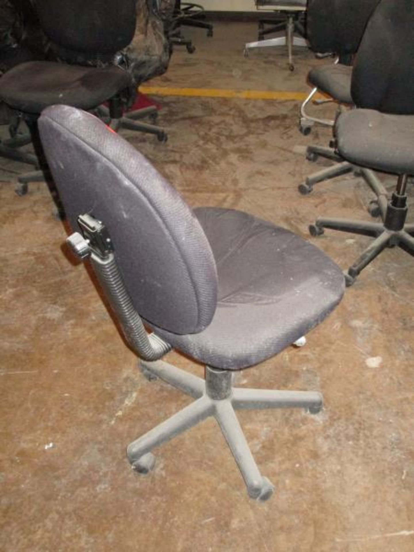 (10) Assorted Office Chairs on Casters, Fabric Seat / Back - 1 w/ Broken Back, (1) Rolling Stool - Image 8 of 14