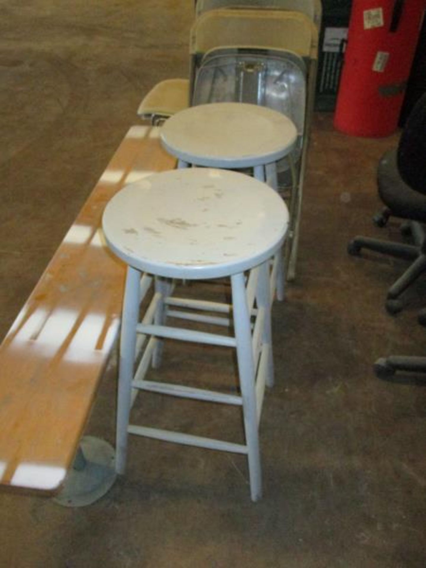 Lot - (3) Folding Chairs,(2) Stackable Chairs w/ Plastic Seat / Back, Metal Frame, (2) Bar - Image 4 of 4