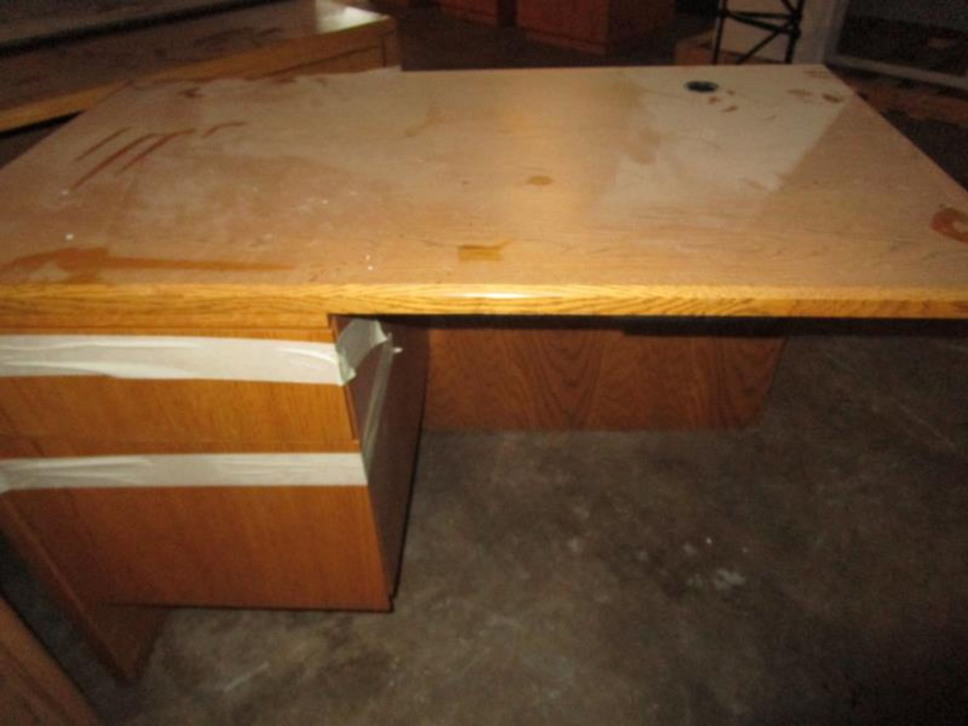 Lot - Matching Desks, Above Storage for 1 Pc., 2 Drawer File, All Laminate Wood - 5pcs Drawer - Image 2 of 5