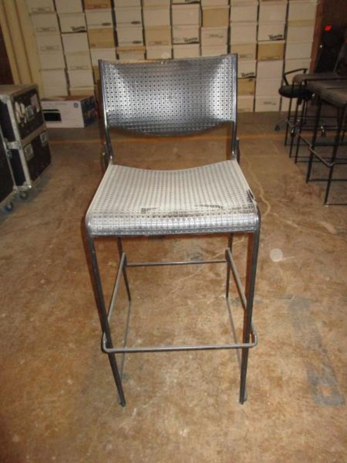 (9) Bar Stool Style Chairs -Armless, Wafer Plastic Seat, Back & Metal Frame, By Shelby Williams - Image 2 of 3