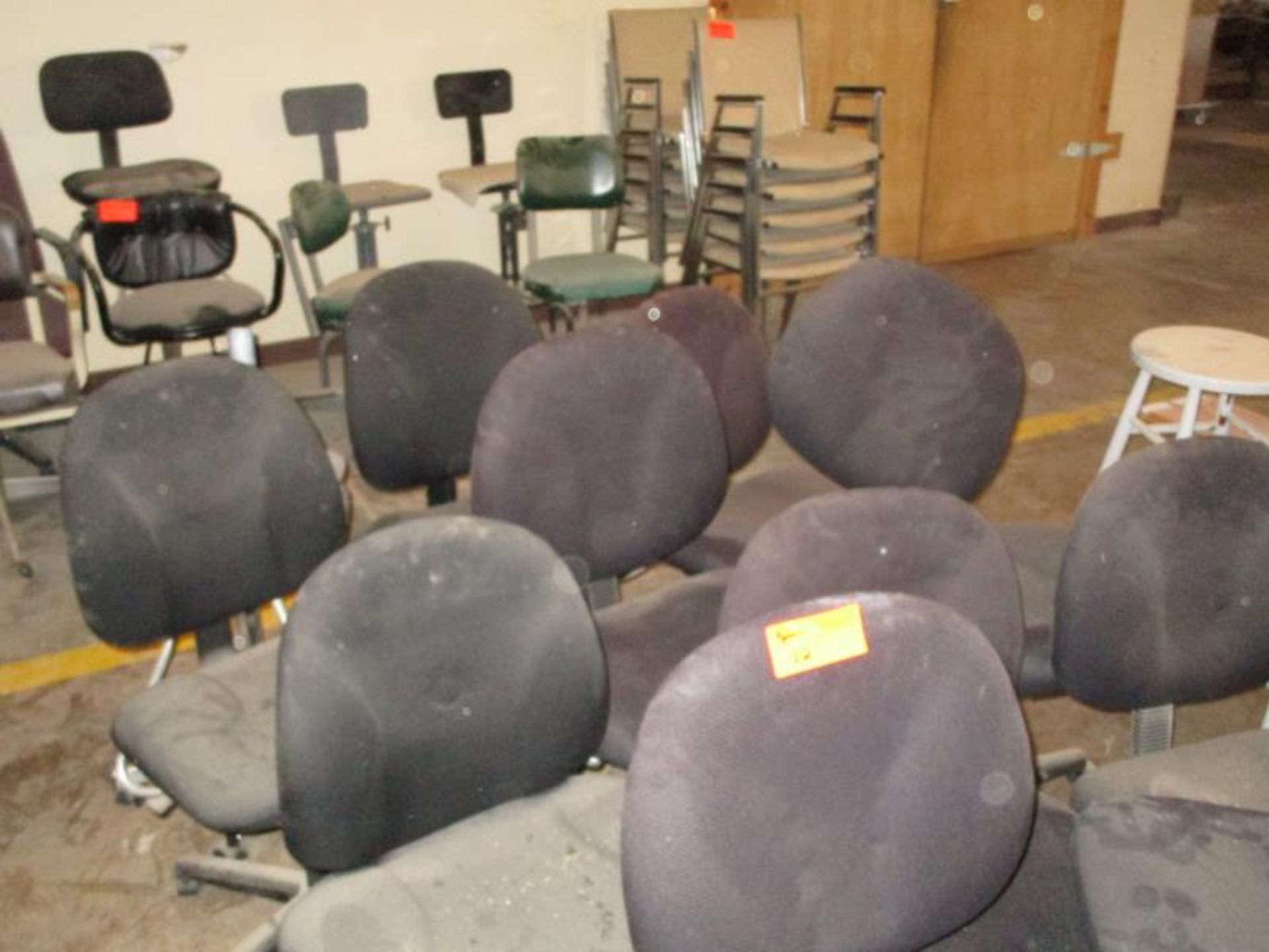 (10) Assorted Office Chairs on Casters, Fabric Seat / Back - 1 w/ Broken Back, (1) Rolling Stool - Image 2 of 14