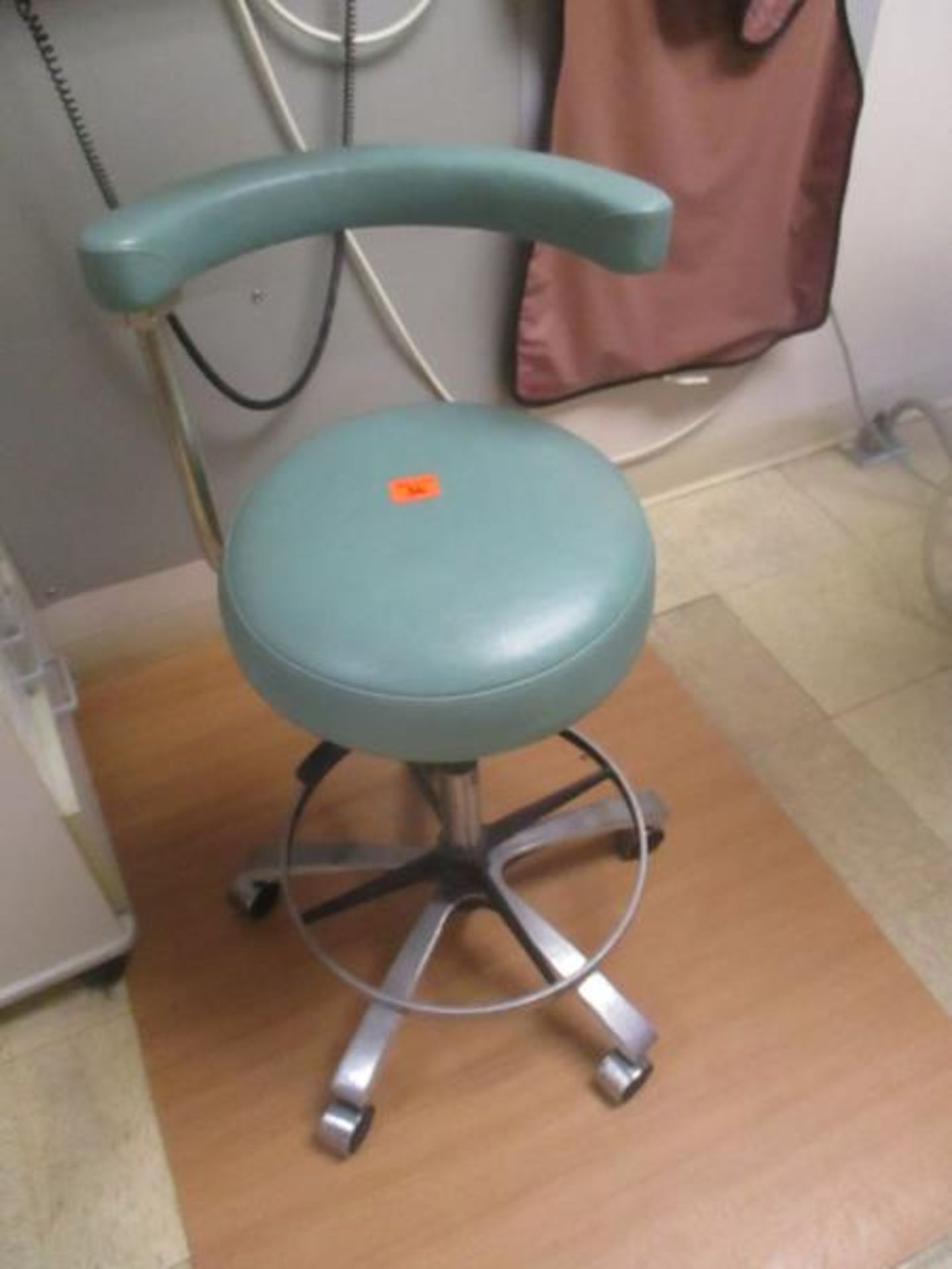 Dental Assistant Stool, Swing Arm, Blue Green