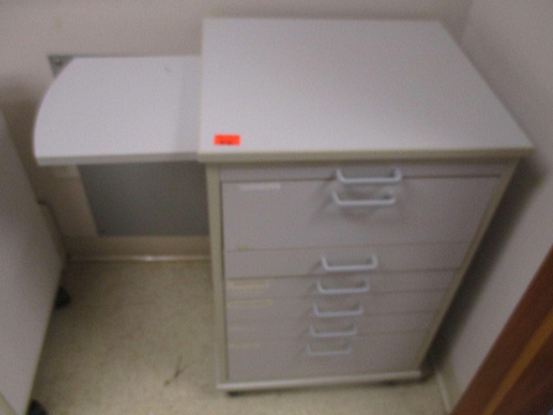 Dental Cabinet, Portable, Grey Laminate, 5 Drawer