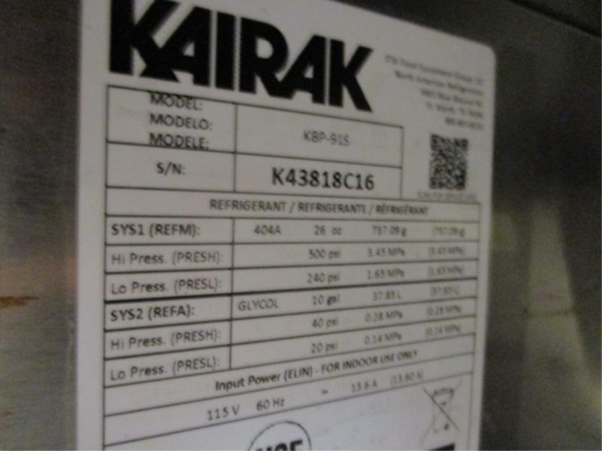 Sandwich prep with 3 lower doors by Kairak Model KBP-91S, Serial # K43818C16 - Image 6 of 6