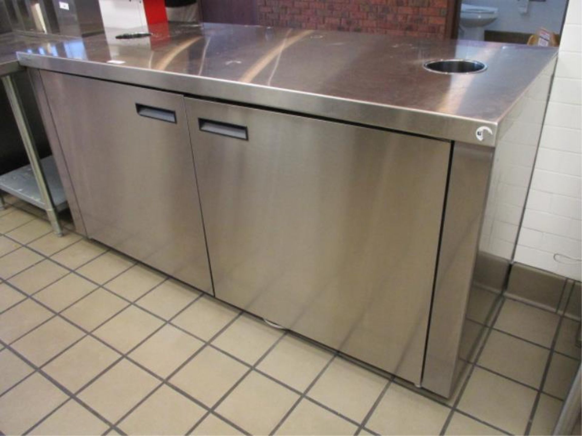 Beverage counter with 2 lower doors by Delfield, Model F16HD64, Serial # 0605150001958