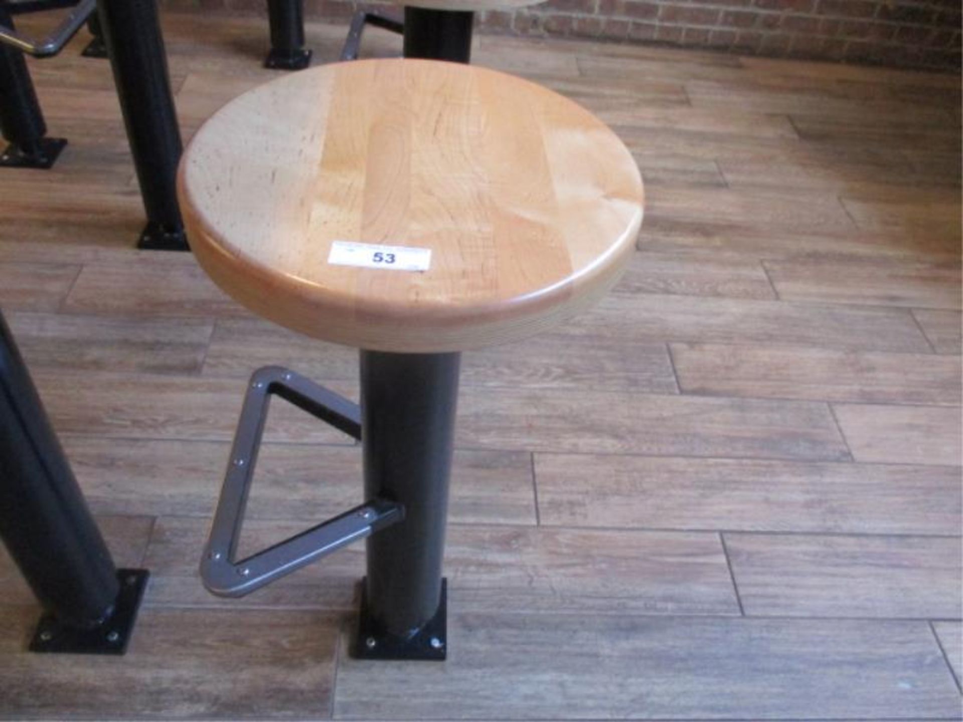 (8) floor mounted stools with wood seal - Image 2 of 3