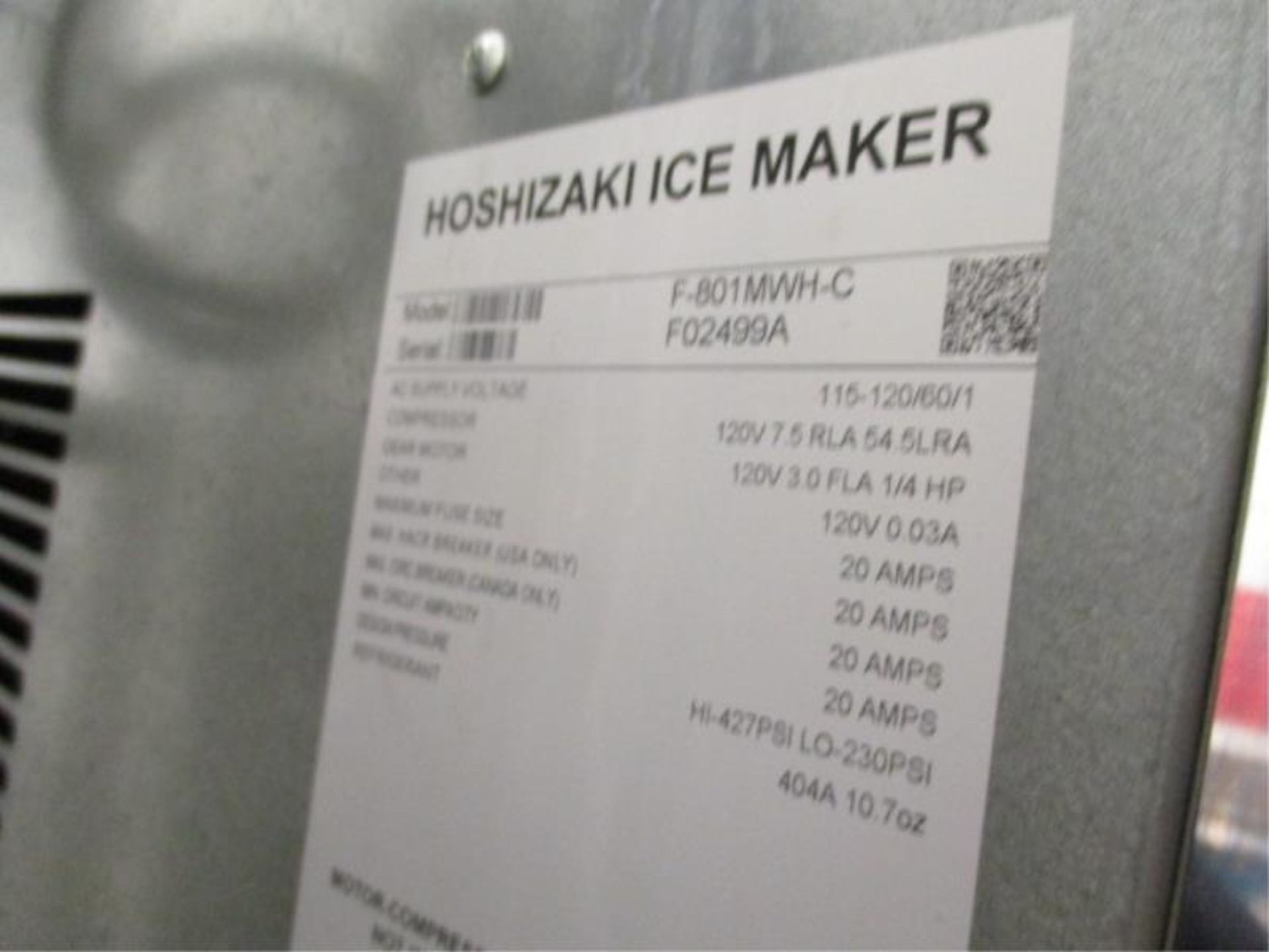 Hoshizaki ice Machine Model F-801MWH-C, Serial # F02499A - Image 6 of 11