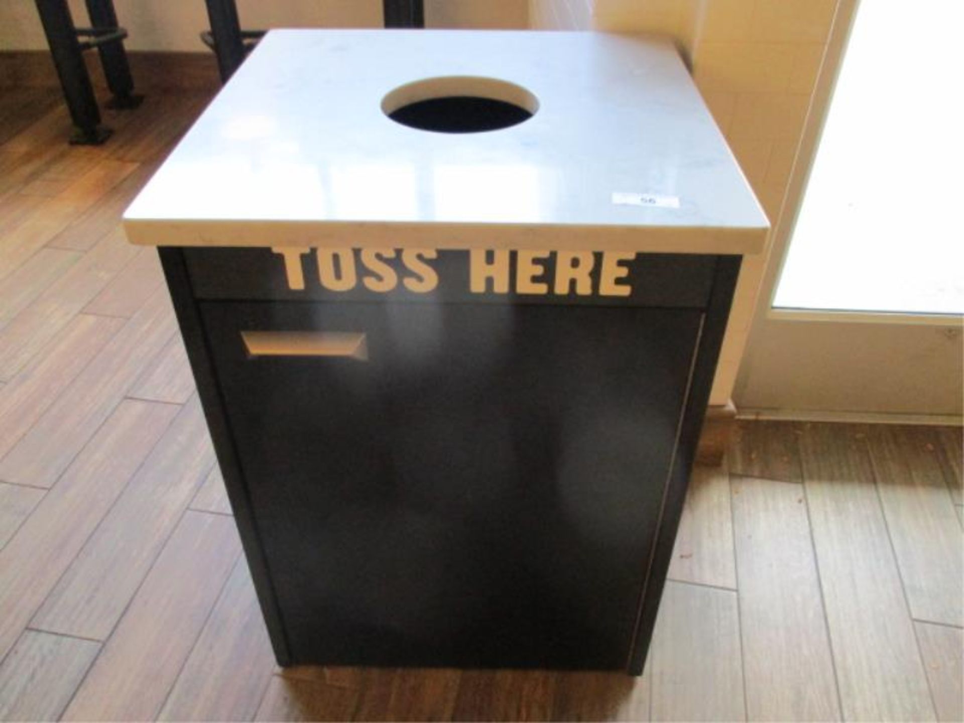 Marble top trash receptial