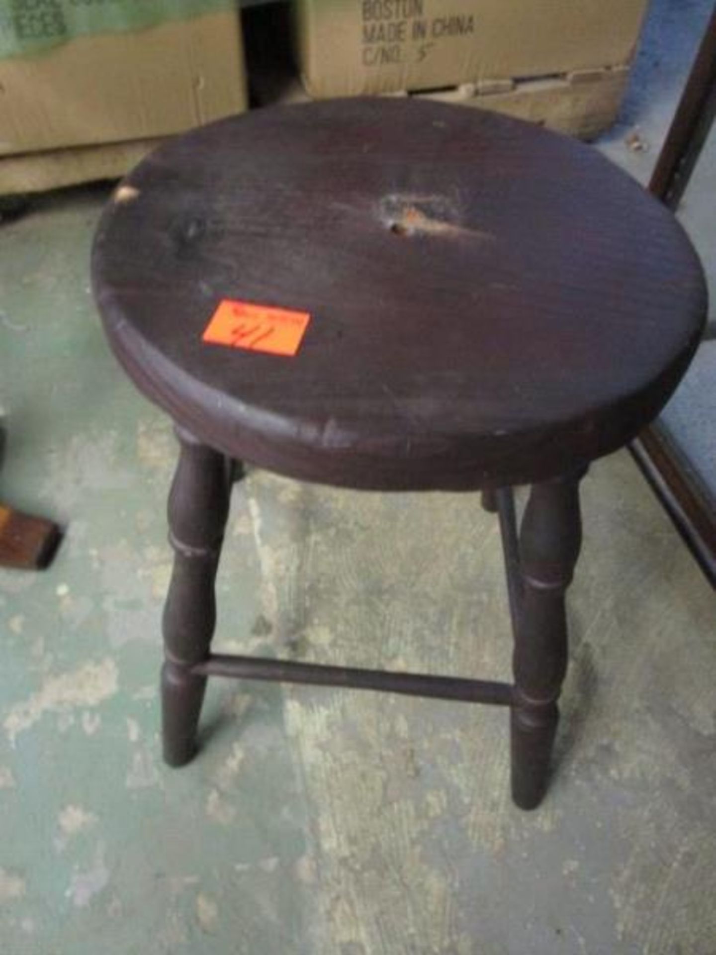 Stool, pine, hole in top seat, 17" h