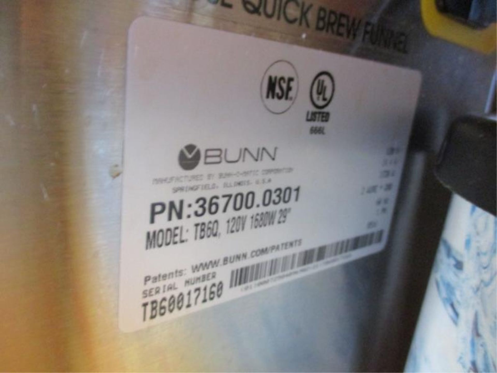 Bunn Ice Tea Brewer, Model: TB6Q, SN: TB60017160 - Image 6 of 6