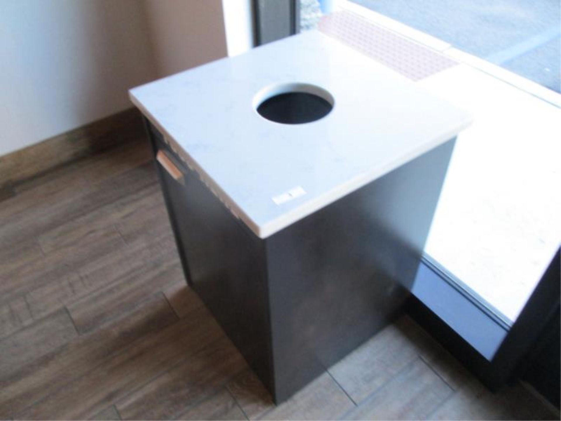Trash Receptacle w/ White Marble Top - Image 2 of 5