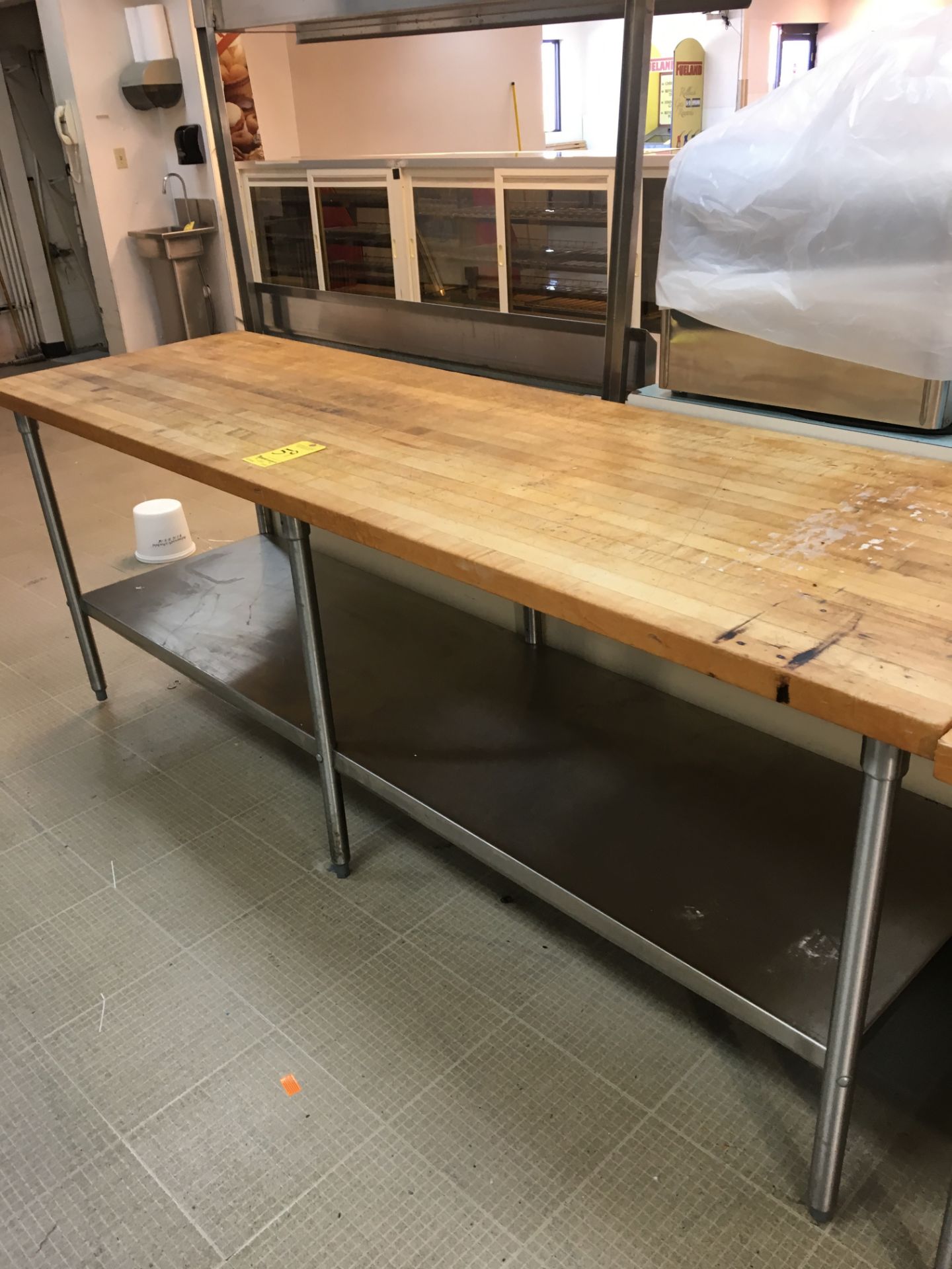 8' Stainless Work Table with Wood Tabletop