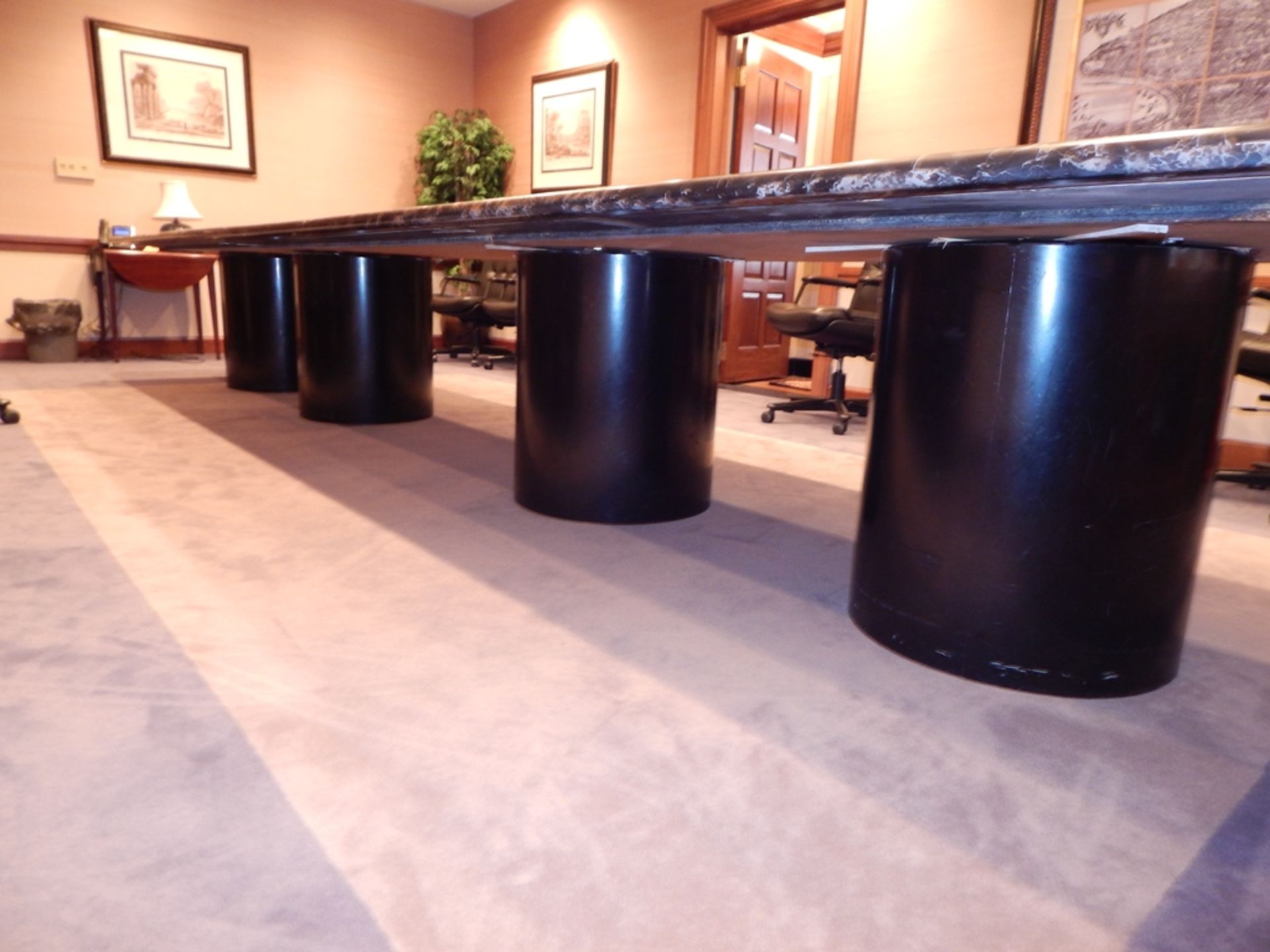 Marble Topped Conference Room Table, 4'6" x 18' with 2 additional 6' extensions - Image 2 of 3