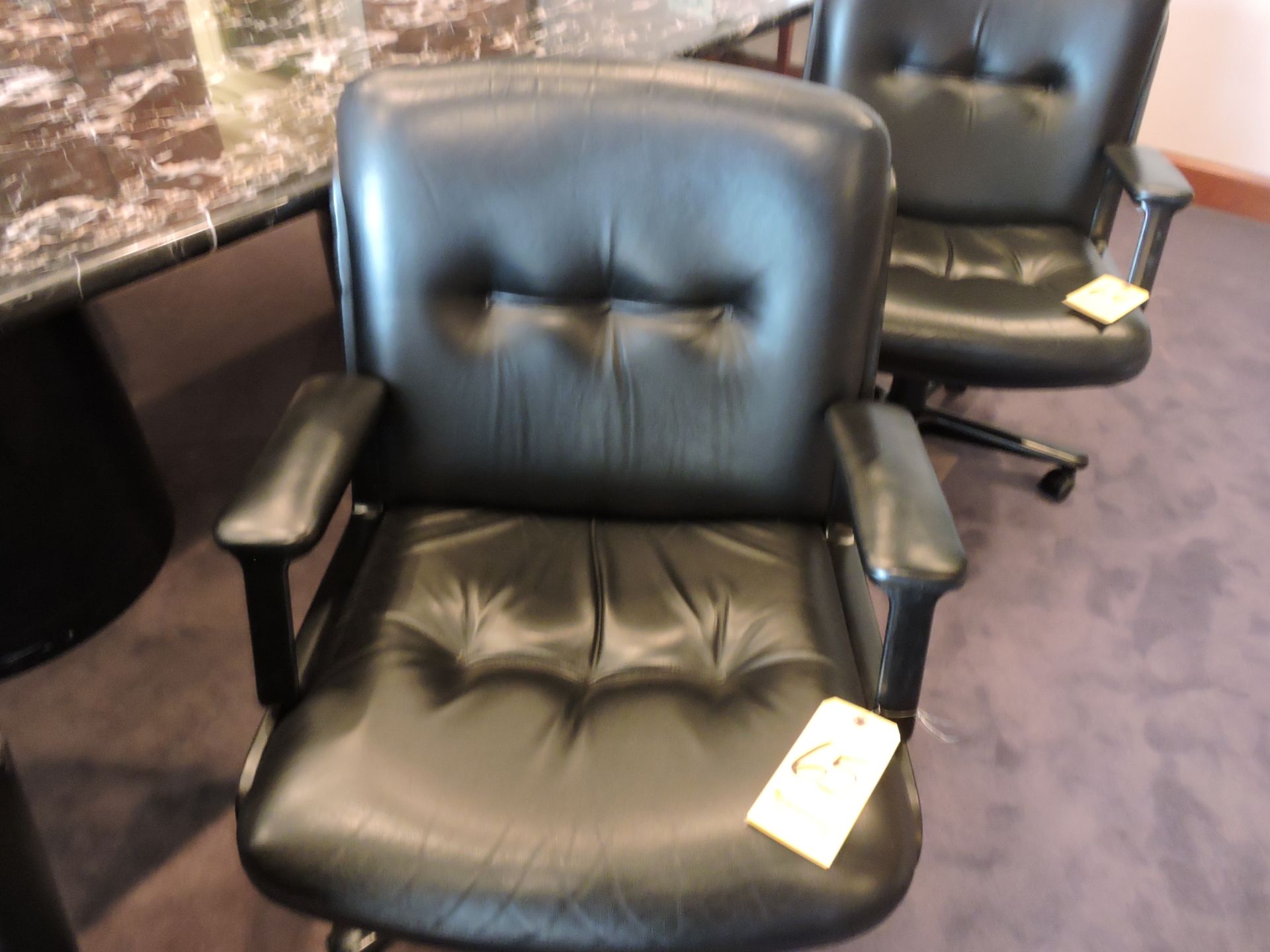 Leather Swivel Arm Chair