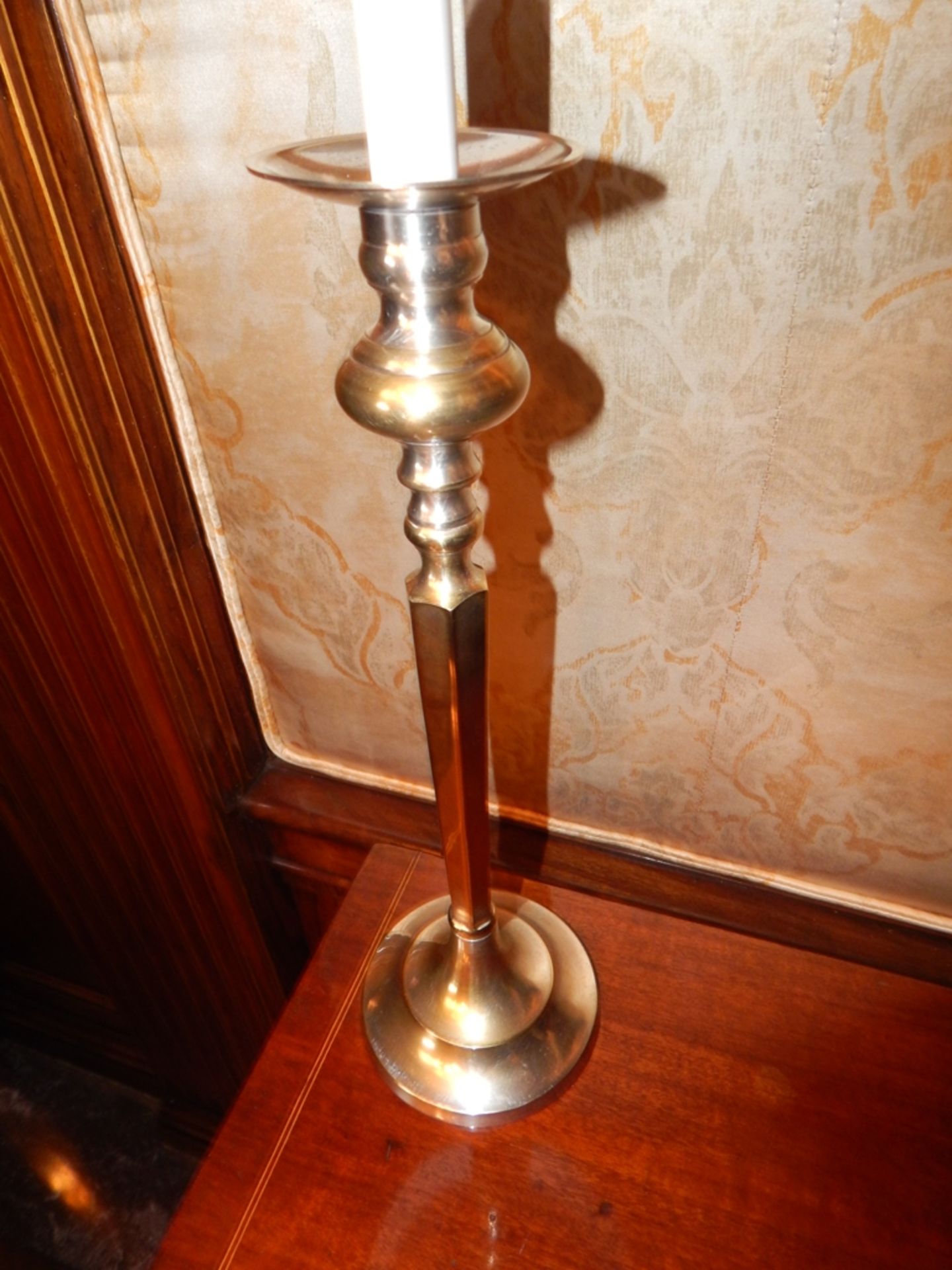 Candlestick Style Silver Plated Brass Lamp - Image 3 of 3