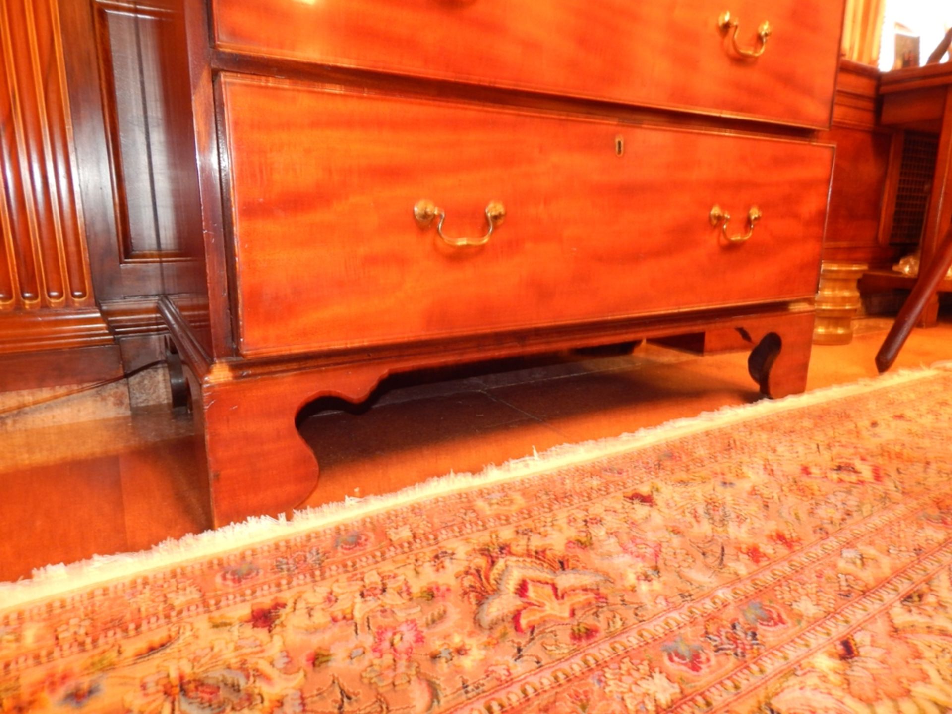 8 Drawer Mahogany Chest on Chest, Scrolled Bracket Feet, Overcoated Finish, circa 1820, (6'5") - Image 4 of 5