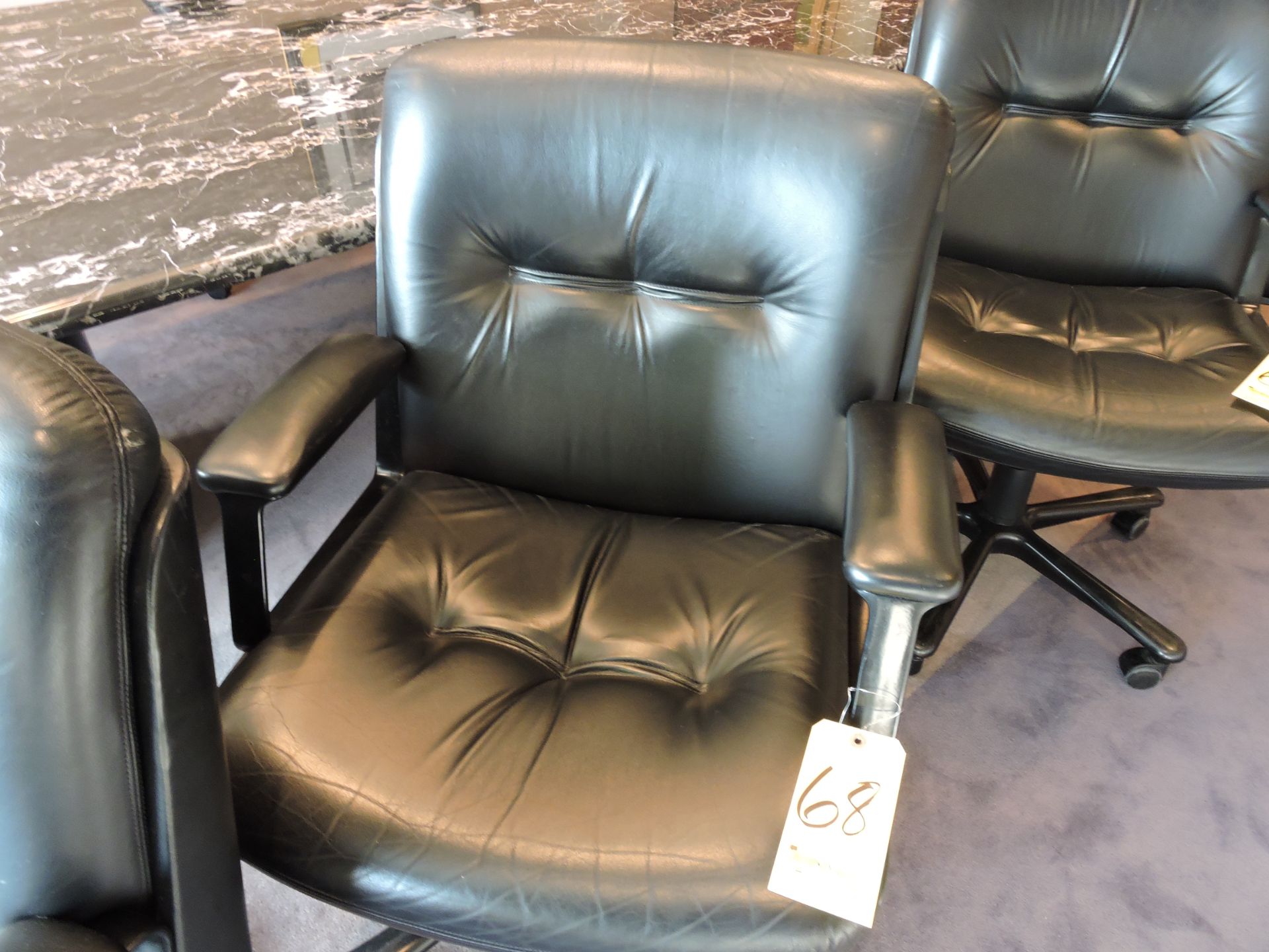 Leather Swivel Arm Chair