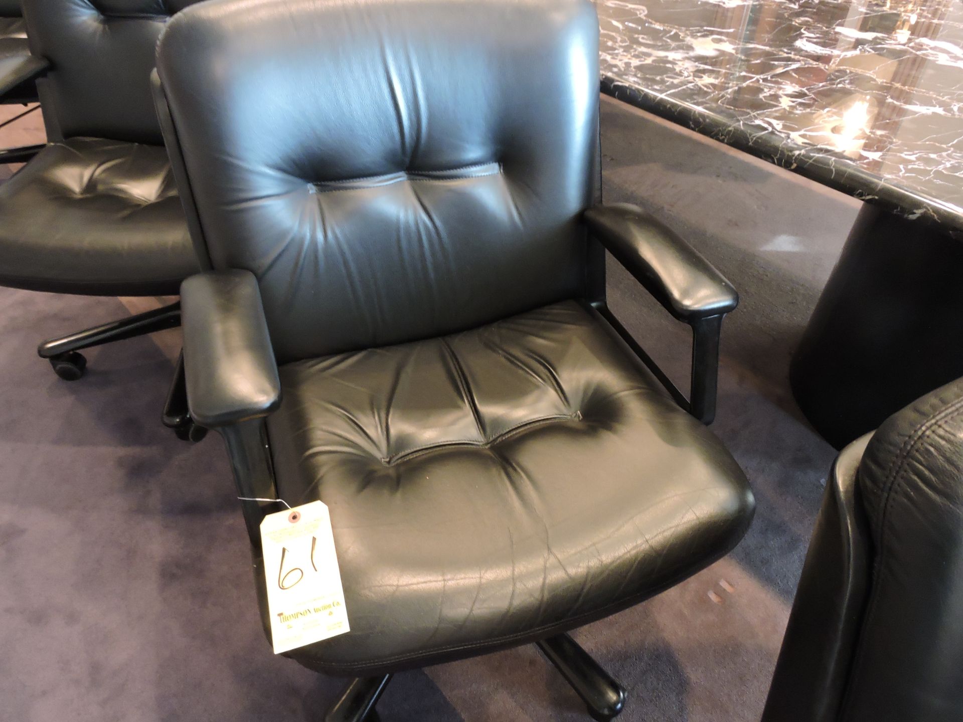 Leather Swivel Arm Chair