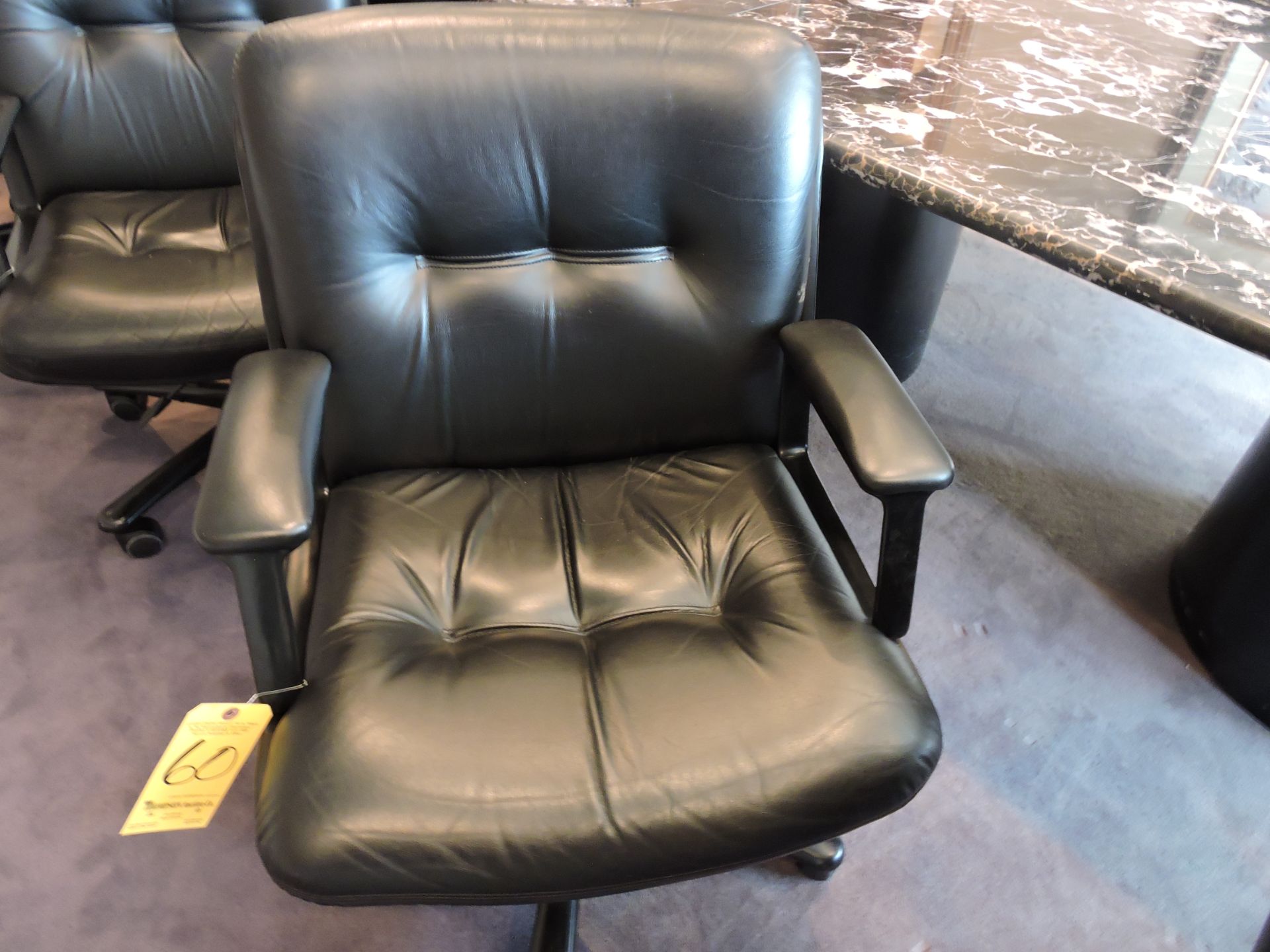 Leather Swivel Arm Chair