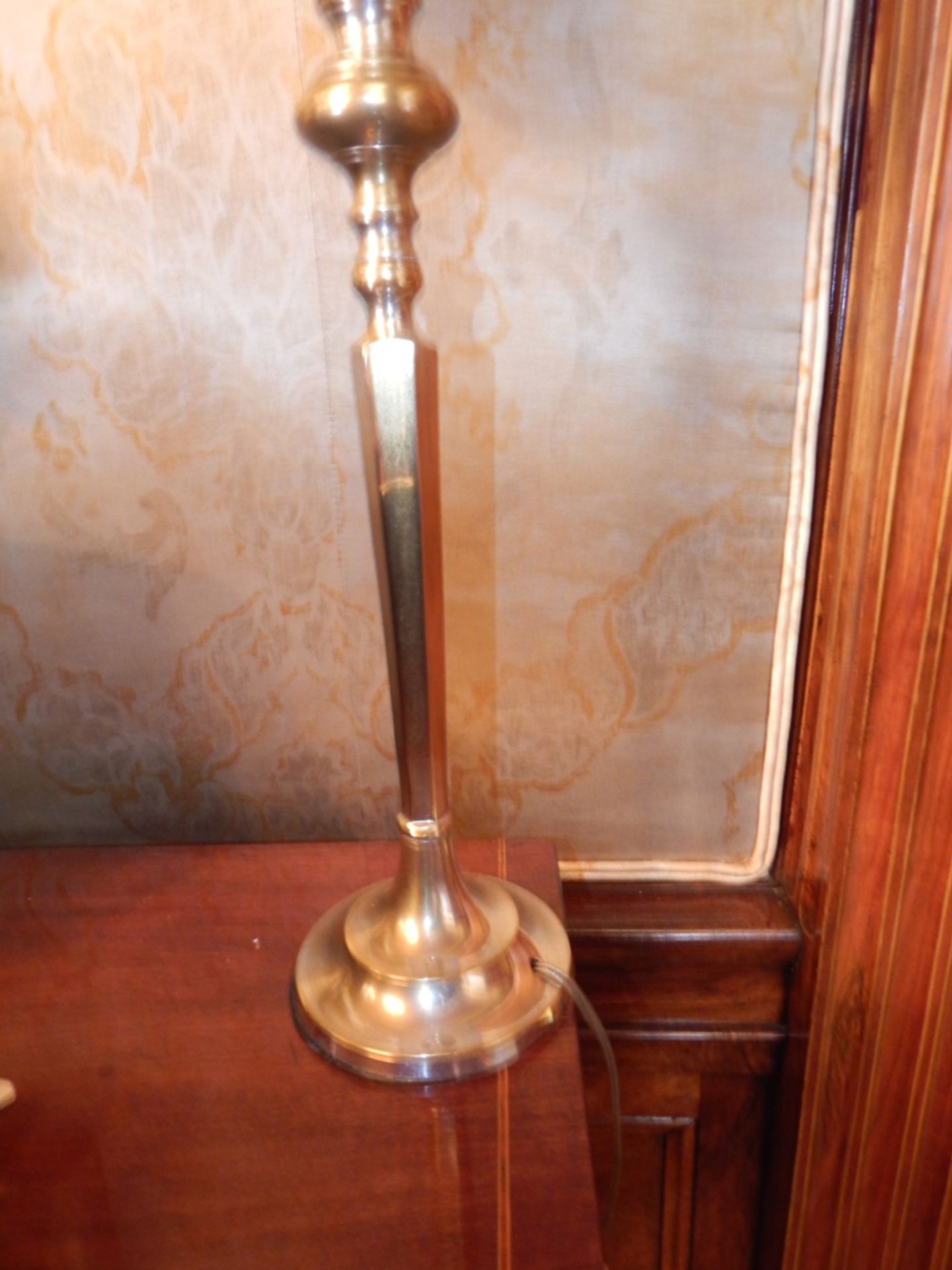 Candlestick Style Silver Plated Brass Lamp - Image 3 of 3