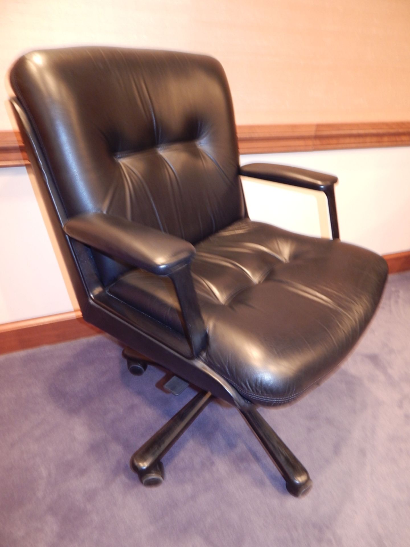 Leather Swivel Arm Chair