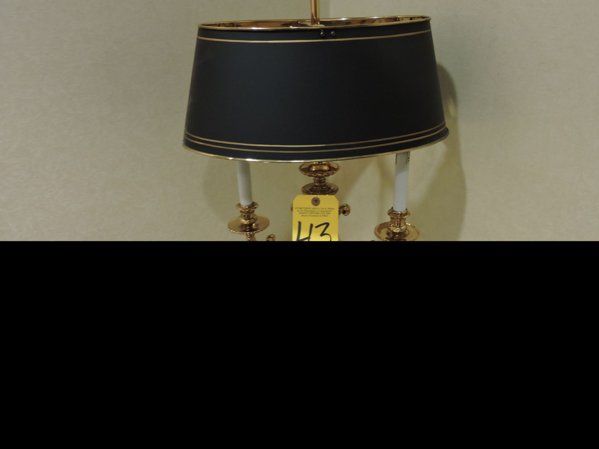 Brass Double Candlestick Lamp with Brass Shade, (Made in China)