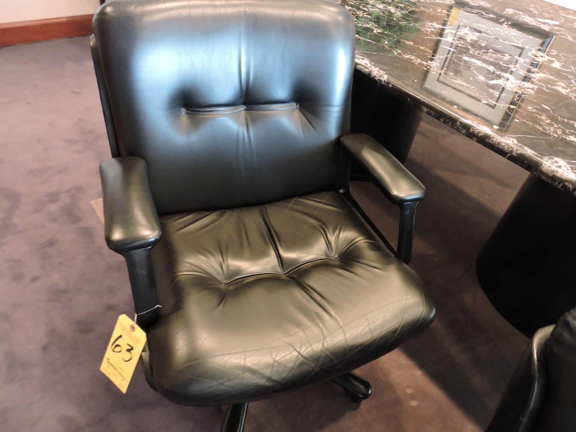 Leather Swivel Arm Chair