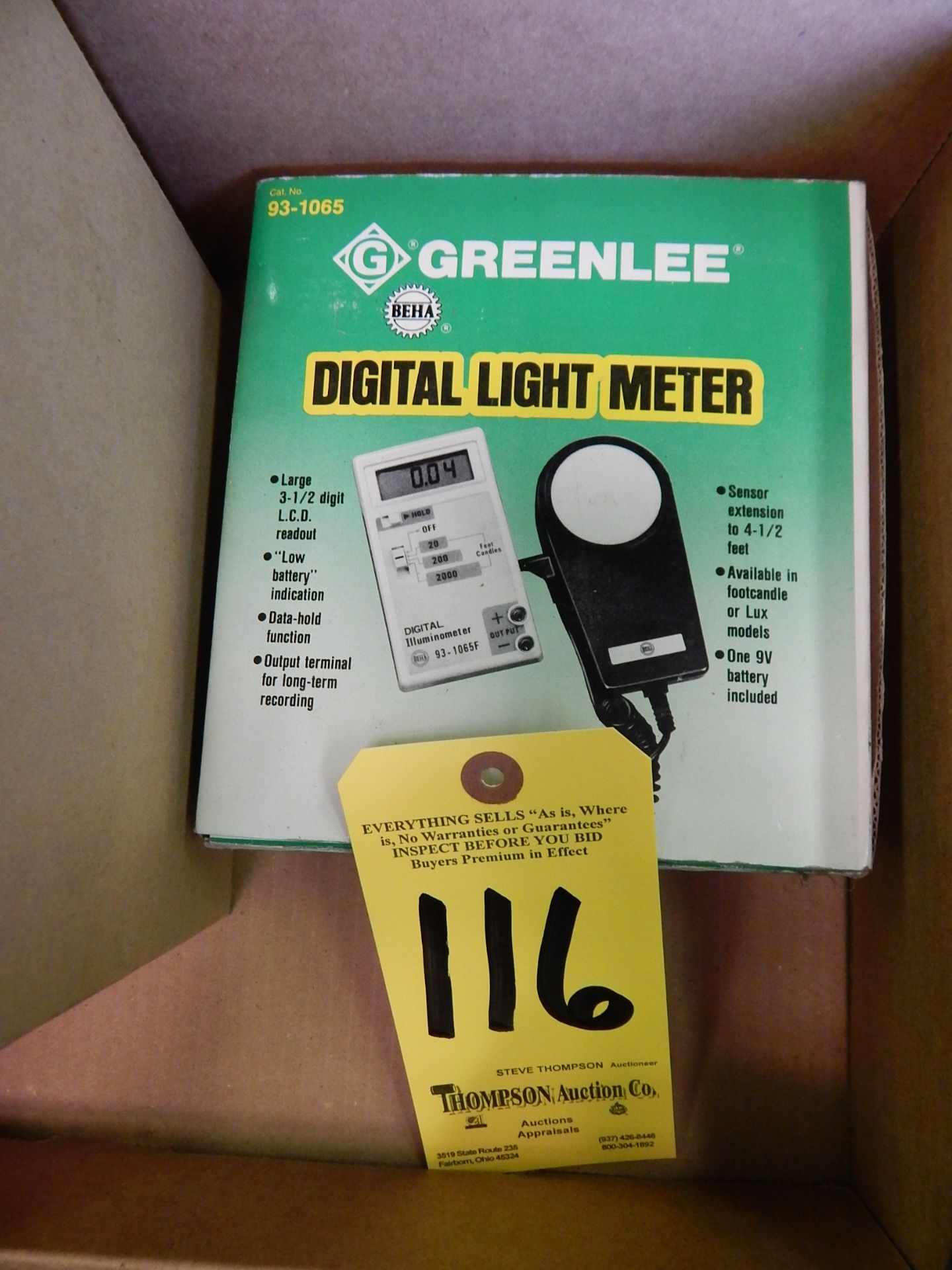 Greenlee Digital Light Meter and CVTPRO100-0 Interface Converter