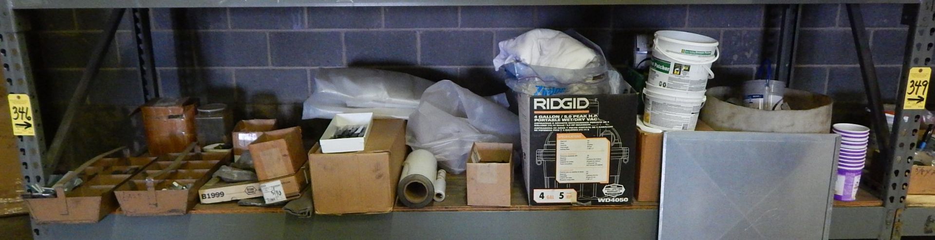 Contents of Shelf of Pallet Shelving