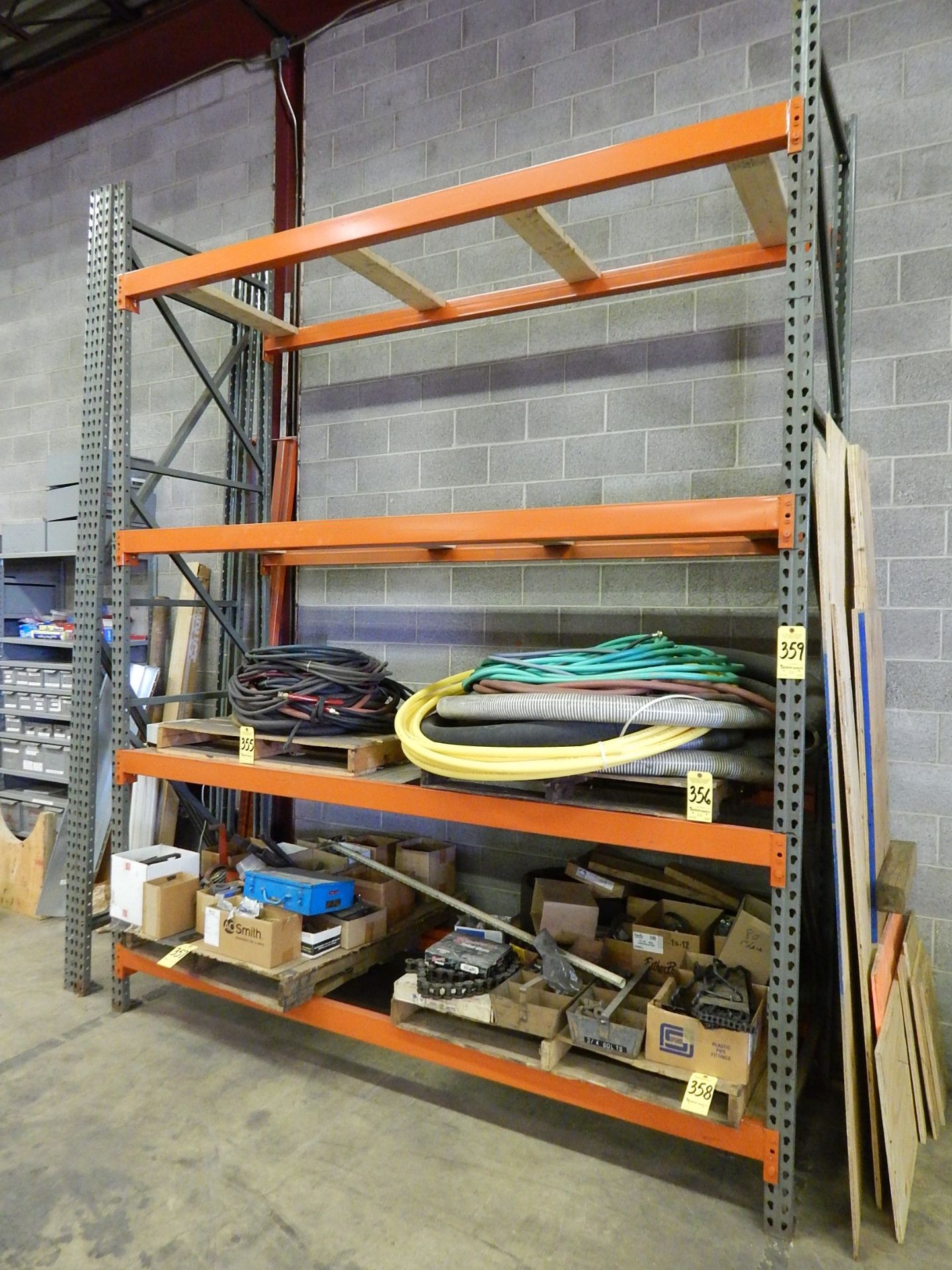 Pallet Shelving, (1) Section, 12'H x 9' W x 3' D with (2) Additional Uprights and (2) Additional