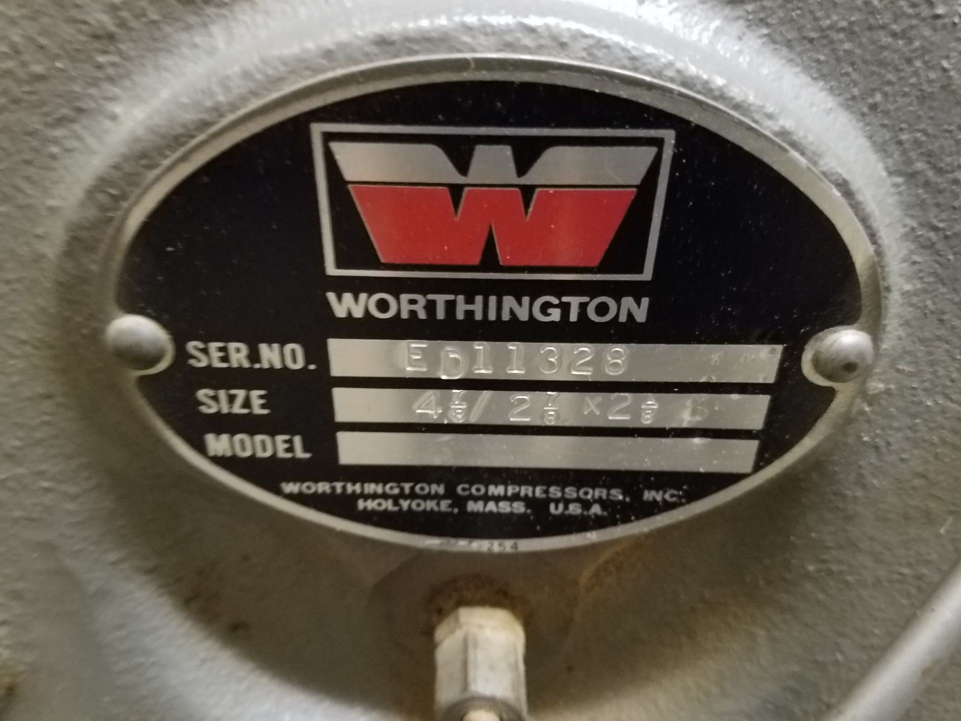 Worthington PremAir 7 1/2 HP Horizontal Air Compressor Model 5ED8 s/n HW-EDY-A100, 80 Gallon Tank - Image 4 of 6