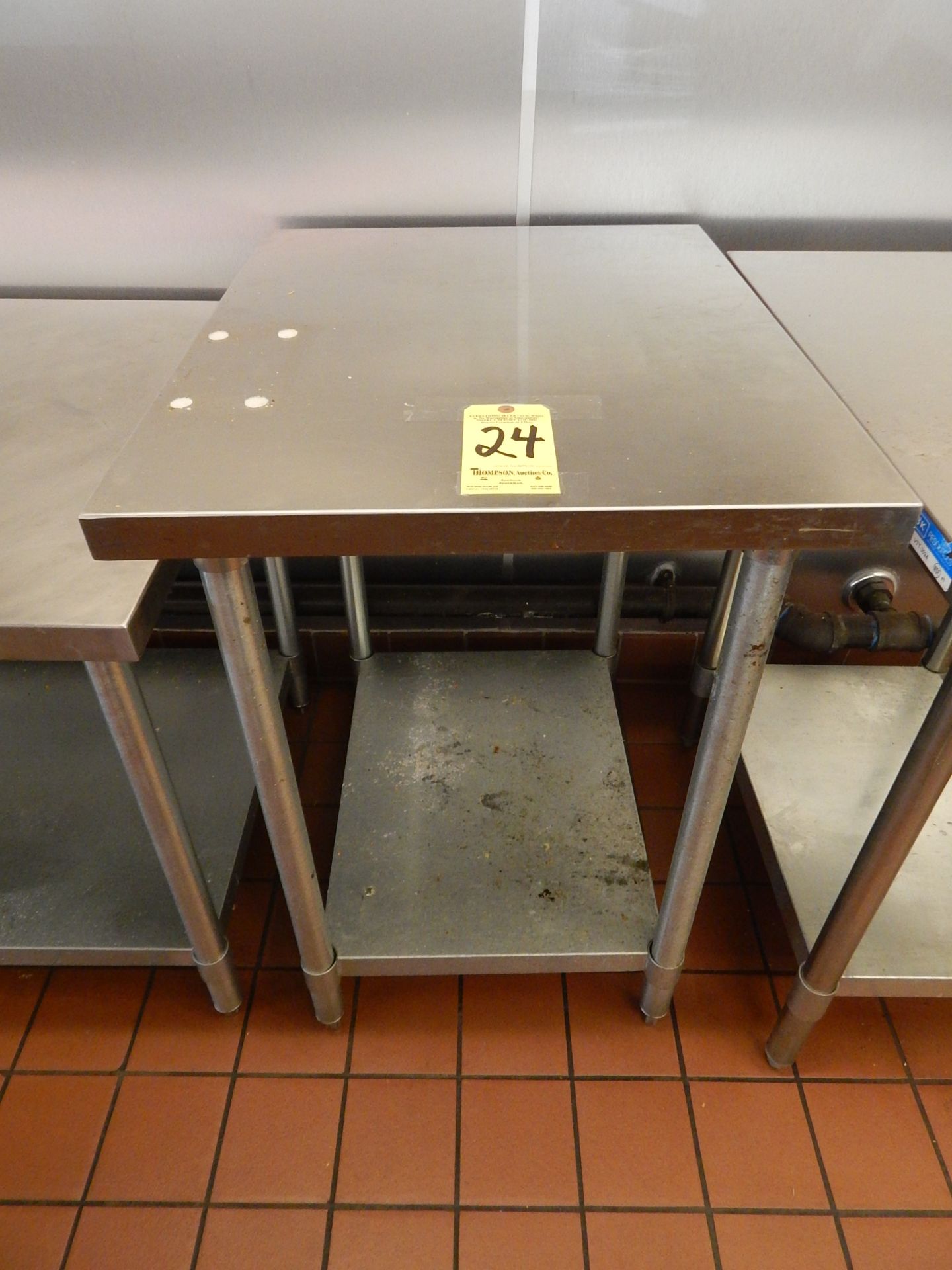 Stainless Steel Table with Galvanized Lower Shelf, 30" x 24"